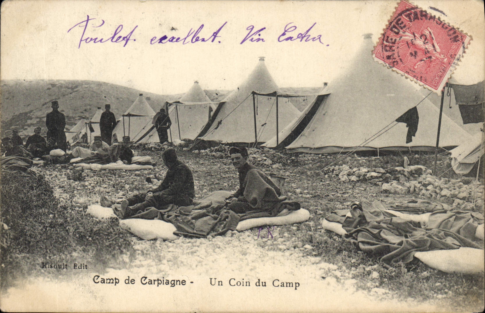 CPA Camp de Carpiagne Un Coin du Camp 