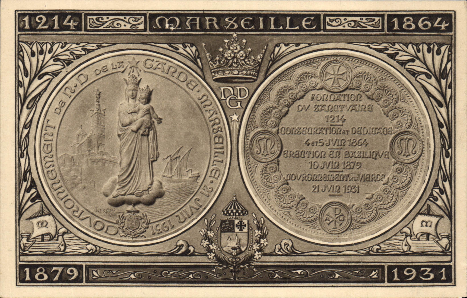 CPA Marseille Souvenir de ND de la Garde