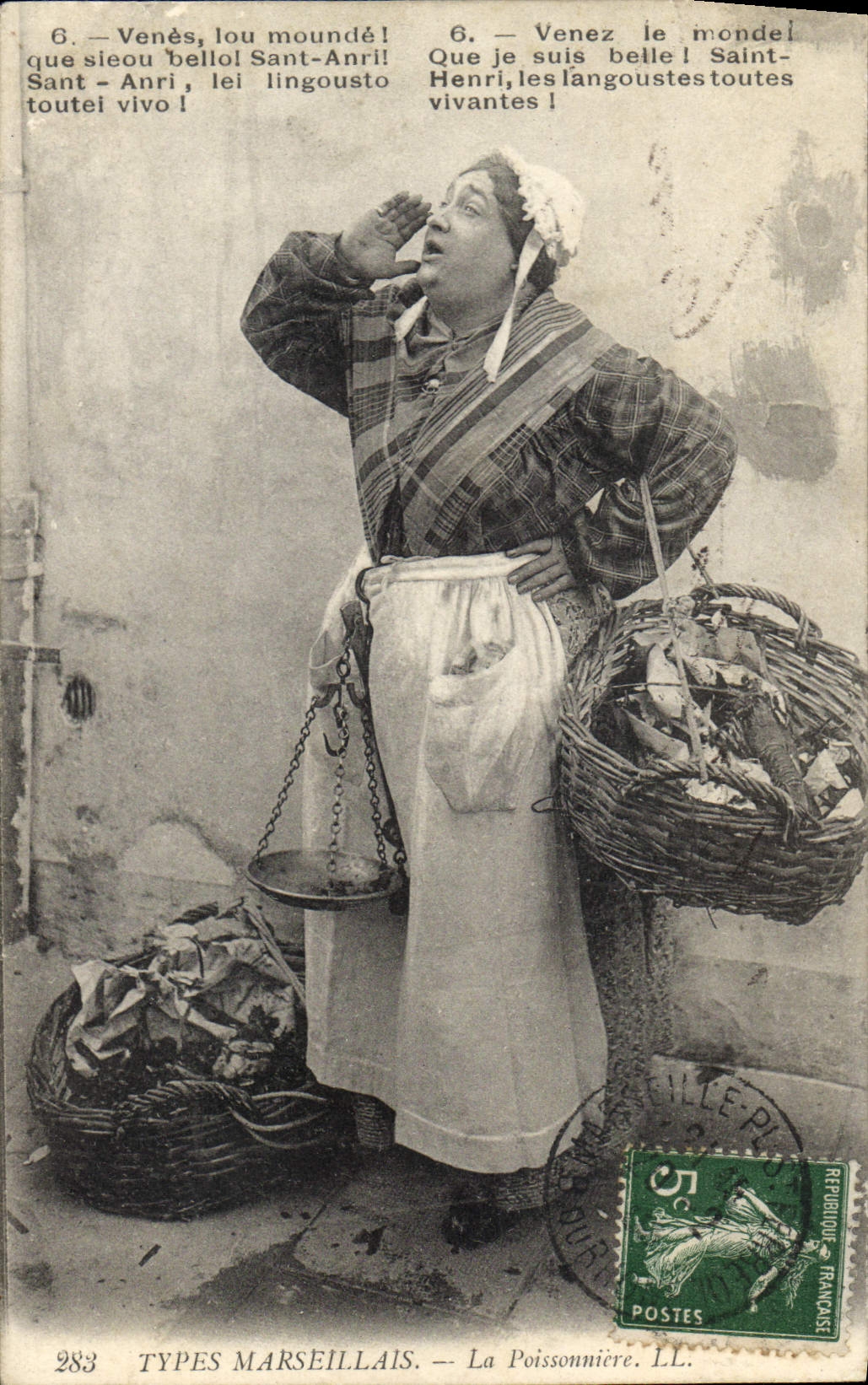 CPA Types Marseillais La Poissonniere Venes lou mounde