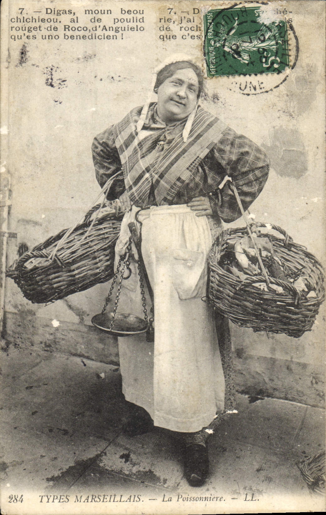 CPA Types Marseillais La Poissonniere Digas moun beou chichieou 
