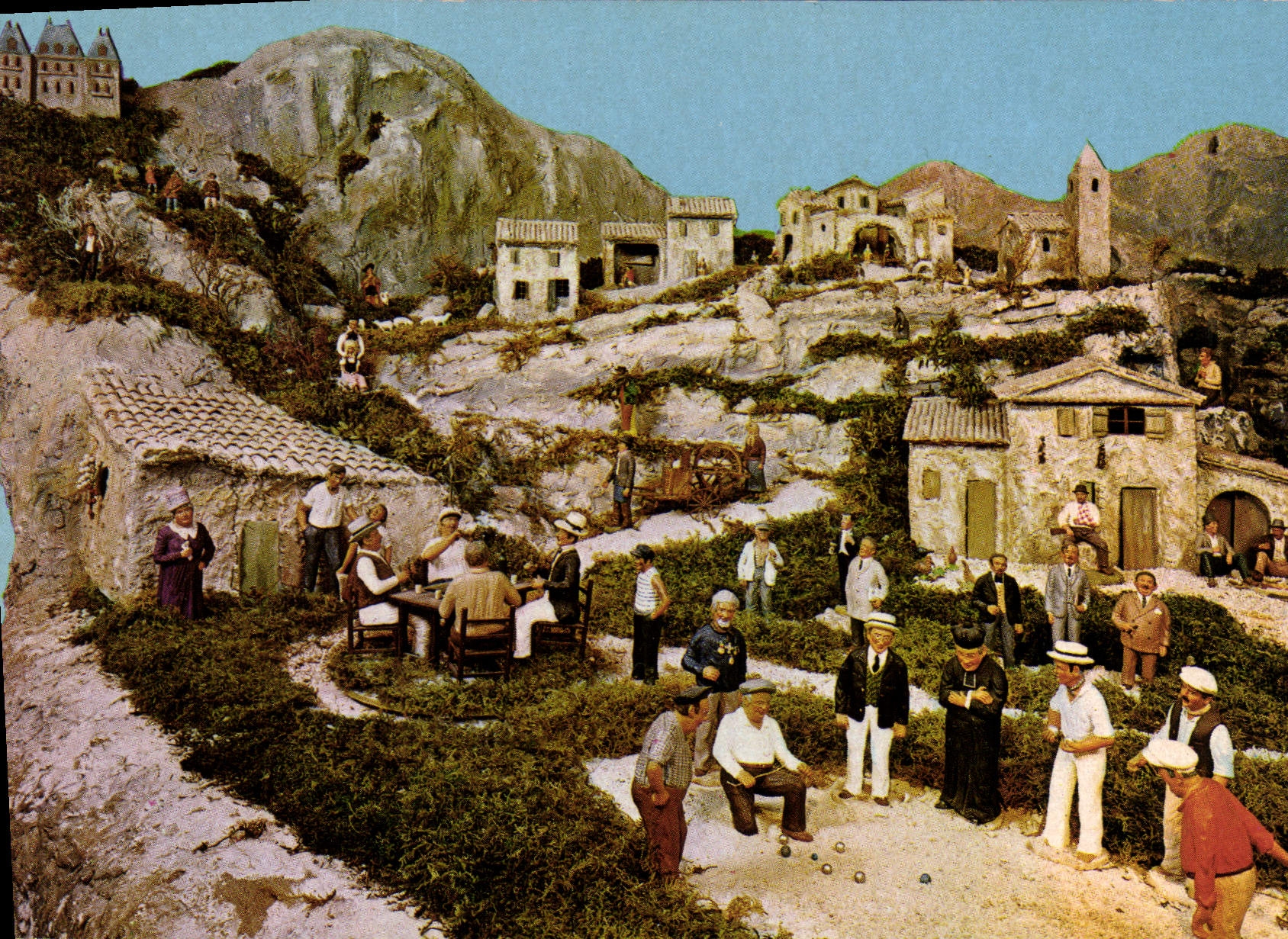 CPSM Aubagne en Provence Le Petit Monde de Marcel Pagnol realise par les crechistes et les santonnie