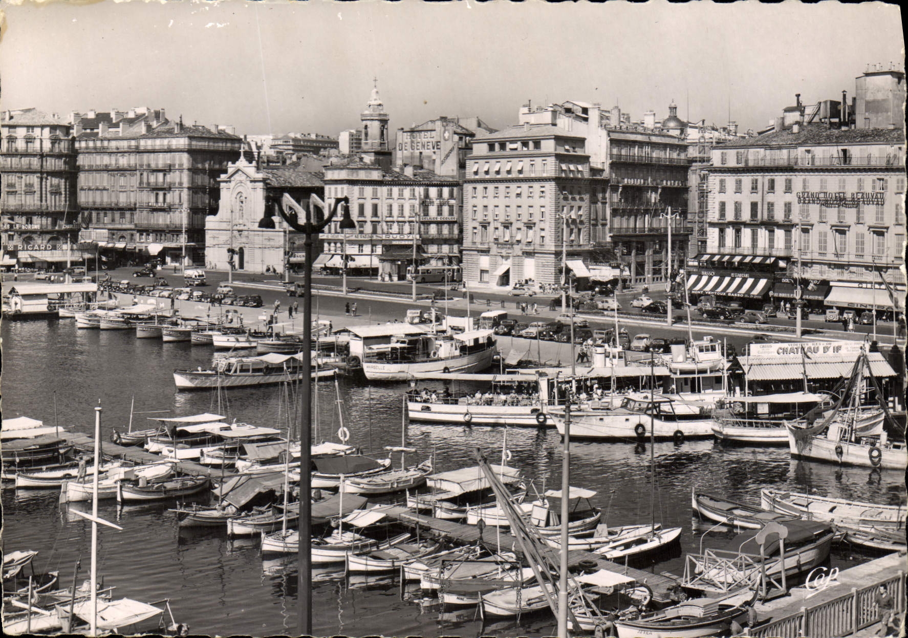 CPSM Marseille Le vieux Port et l'Entree de la Canebiere