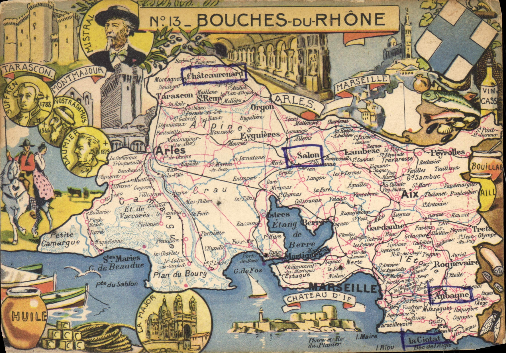 CPSM Bouches du Rhone Chateauchard Salon Aubagne La Ciotat