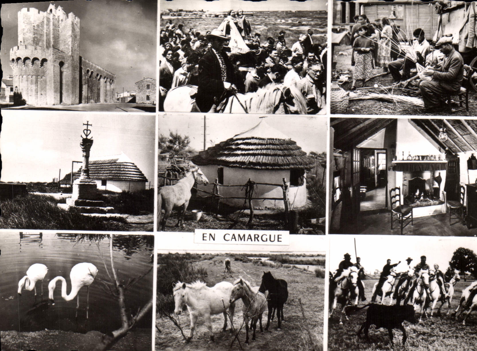 CPSM En Camargue Eglise Stes Maries Promenade de la Scene Gitane