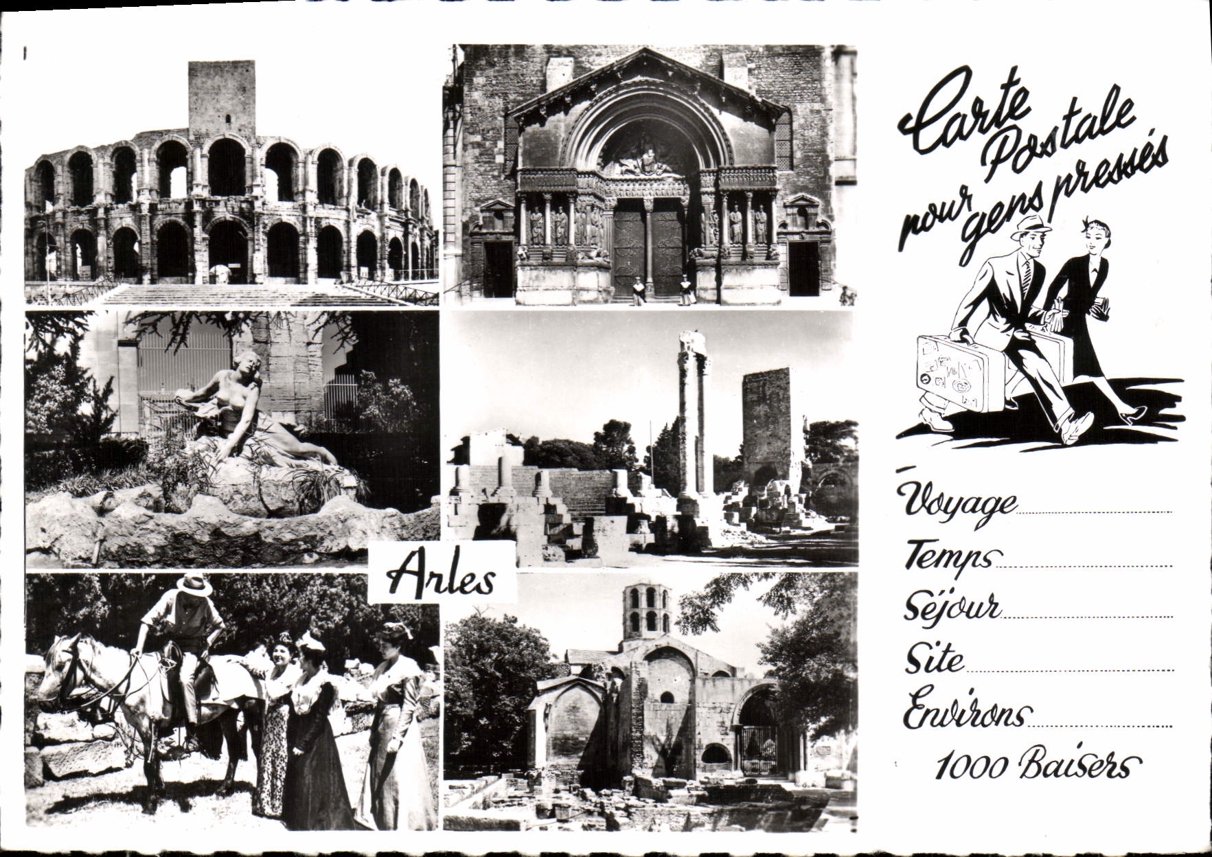 CPSM Arles Carte Postale pour gens presses 