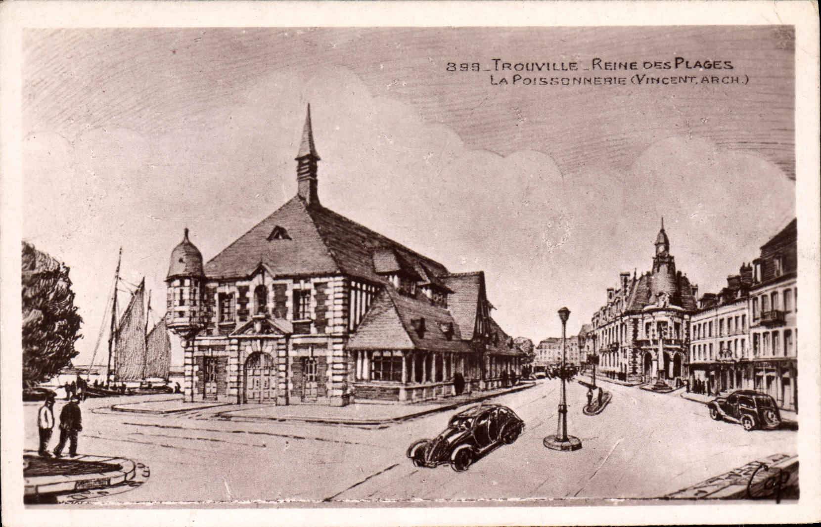 CPA Trouville Reine des Plages La Poissonnerie Vincent Arch 