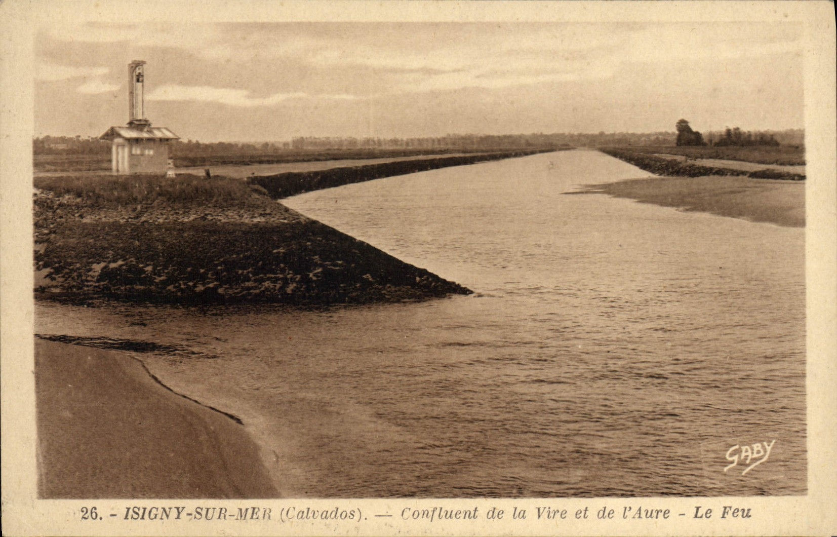 CPA Isigny sur Mer Calvados Confluent de la Vire et de l'Aure Le Feu 