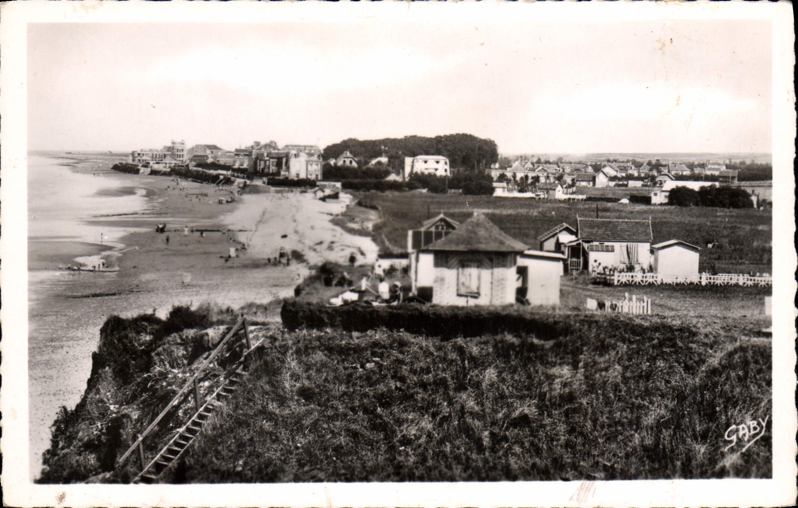 CPA Asnelles sur Mer Calvados Vue d'ensemble prise de Fresnay 