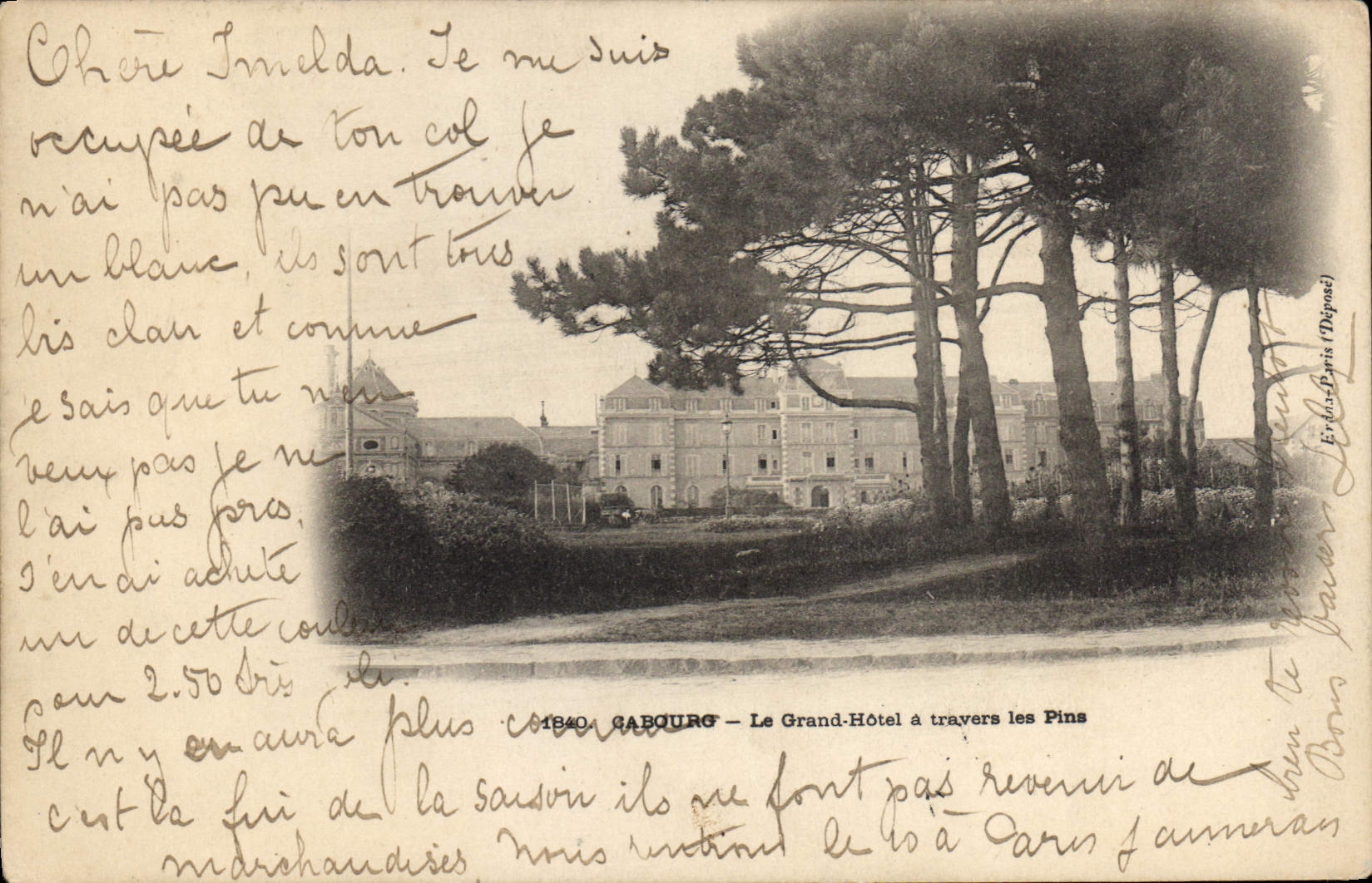 CPA Cabourg Le Grand Hotel a travers les Pins
