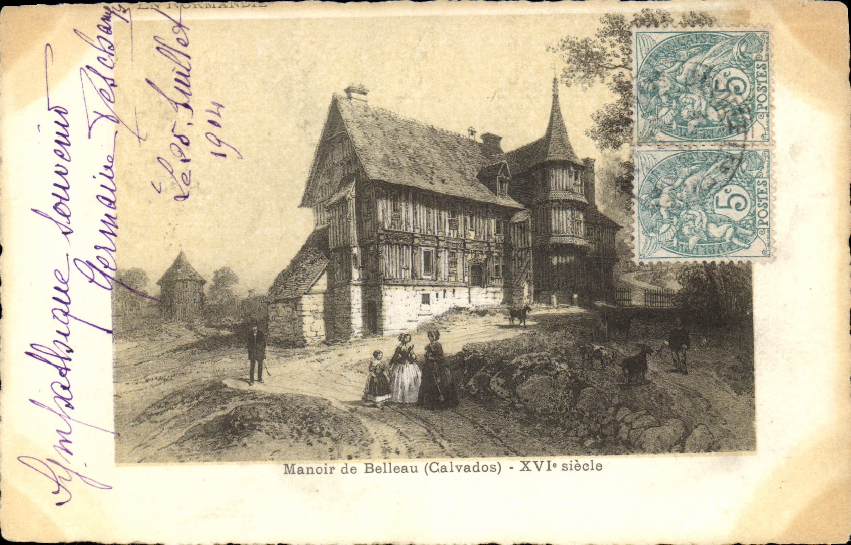 CPA Manoir de Belleau Calvados XVI siecle 