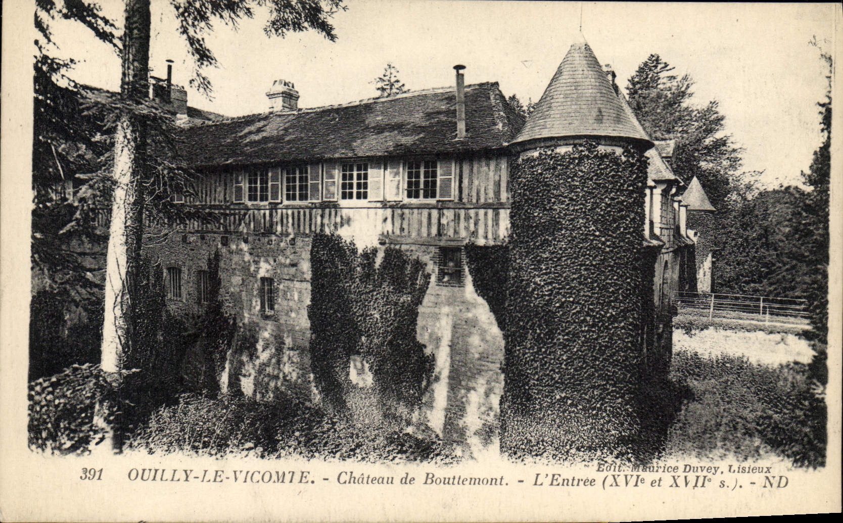 CPA Ouilly le Vicomte Chateau de Bouttemont L'Entree SVI et SVII 
