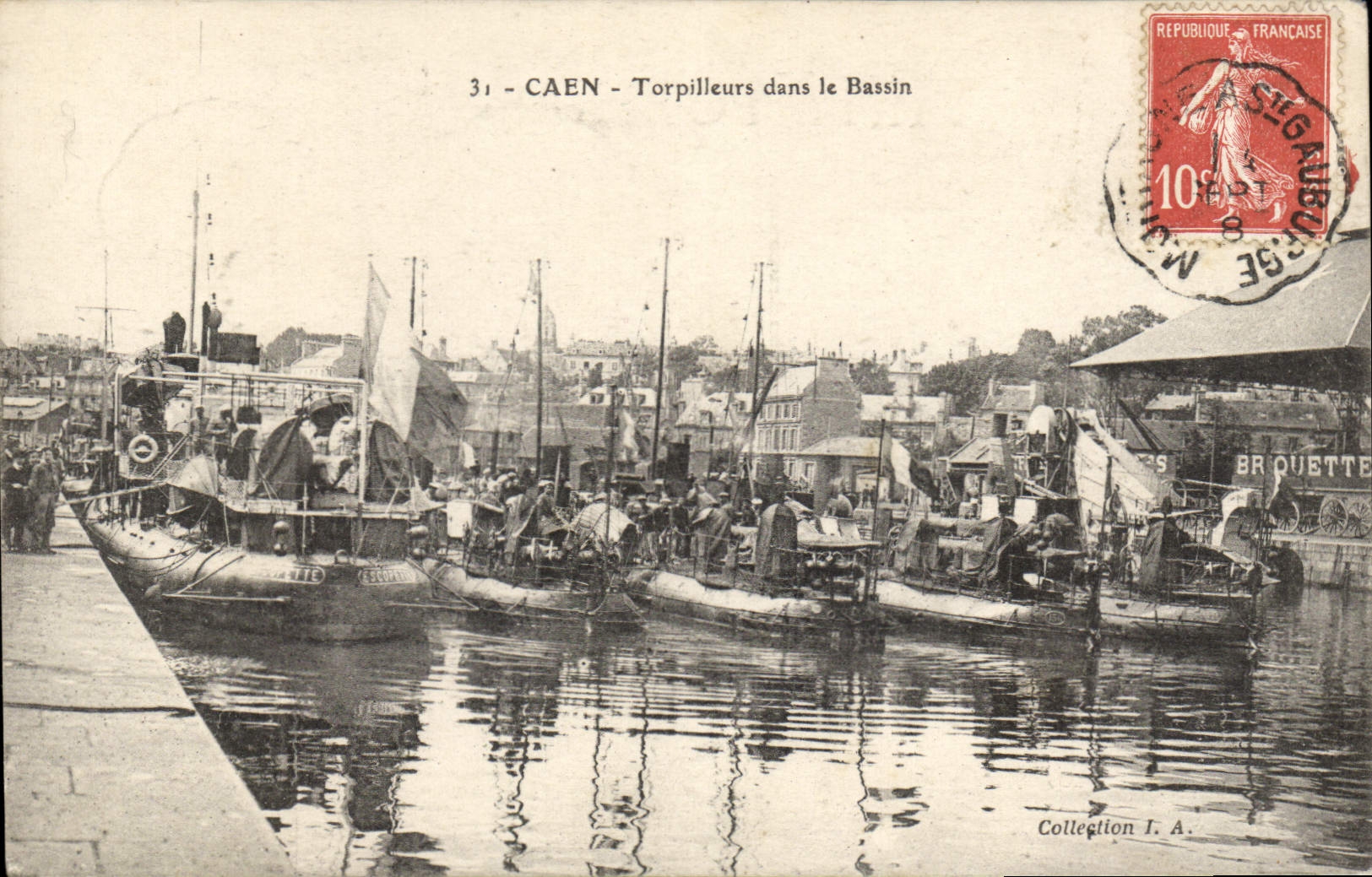 CPA Caen Torpilleurs dans les Bassin 
