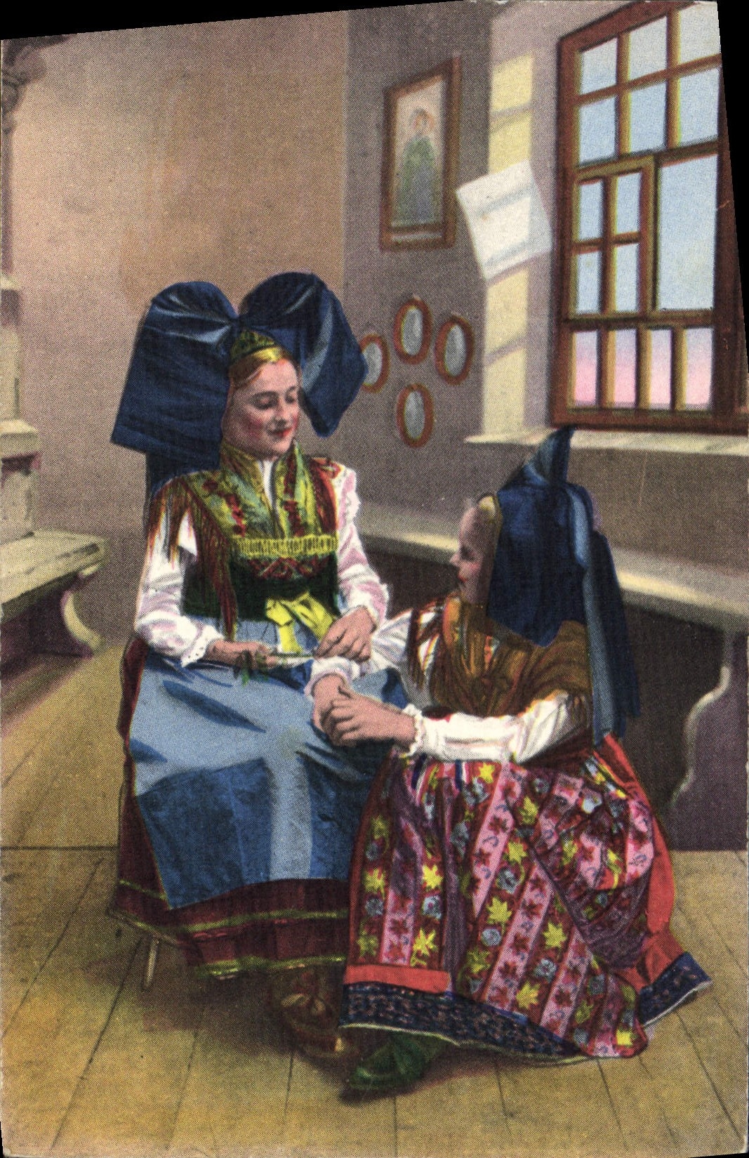 CPA Un brin de causette 