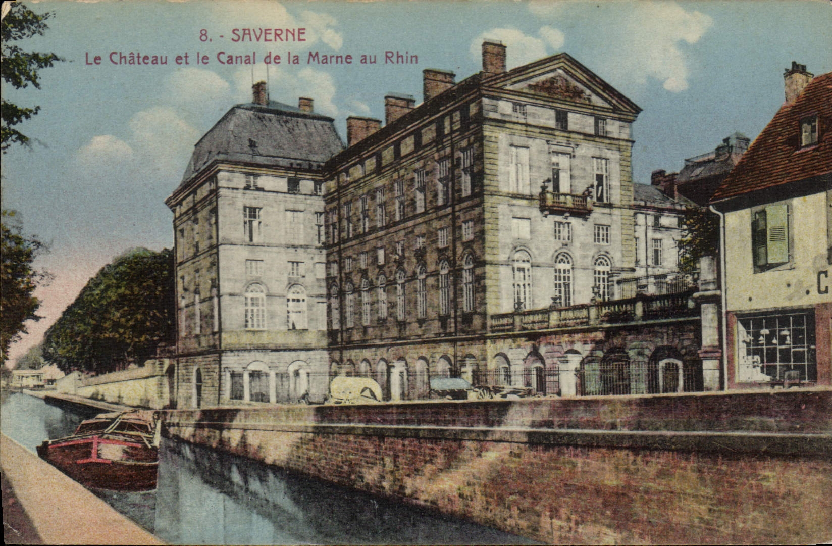 CPA Saverne Le Chateau et le Canal de la Marne au Rhin
