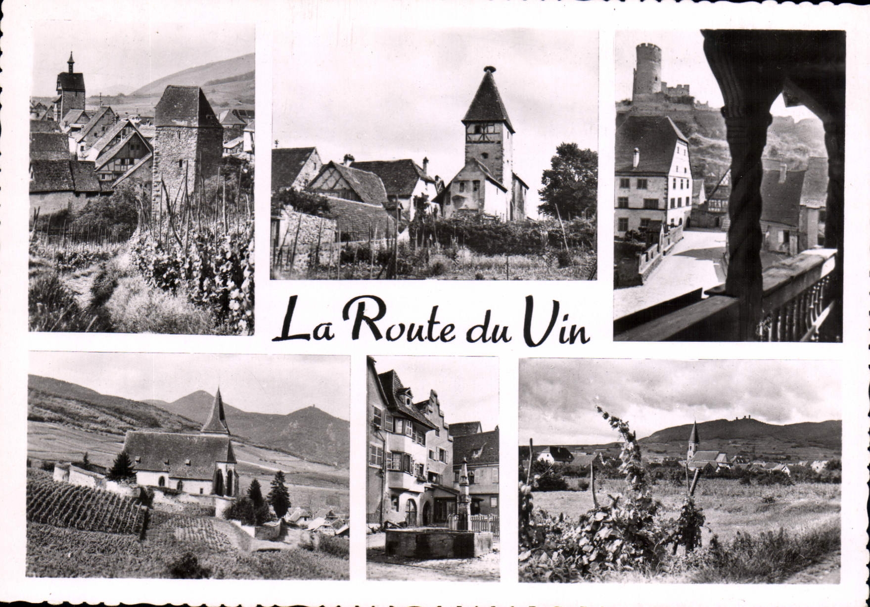 CPSM Alsace La Route du Vin Riquewihr Ammerschwihr Kayserberg Hunawihr Eguisheim Wettolsheim