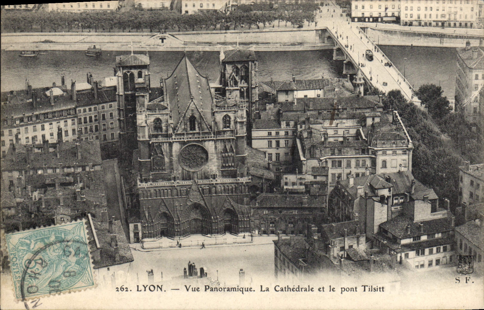 CPA Lyon Vue Panoramique La Cathedrale et le pont Tilsitt