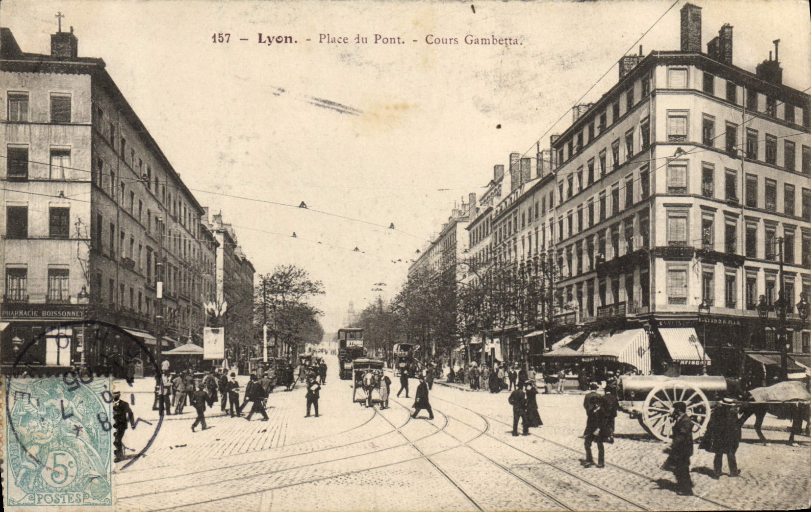 CPA Lyon Place du Pont Cours Gambetta 