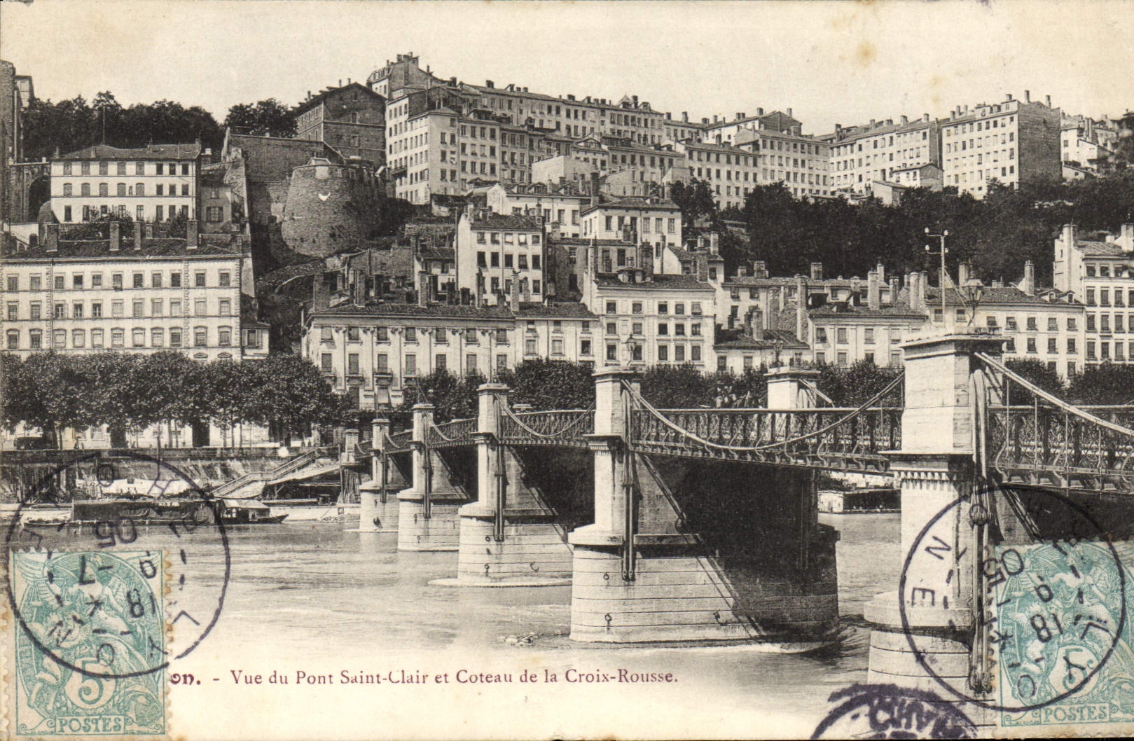 CPA Vue du Pont Saint Clair et Coteau de la Croix Rousse
