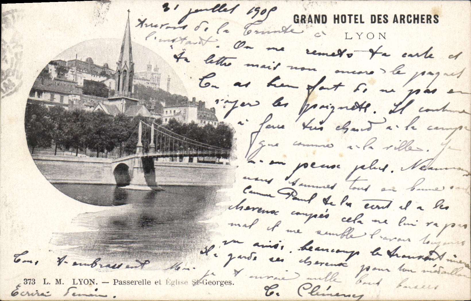 CPA Lyon Passerelle et Eglise St Georges