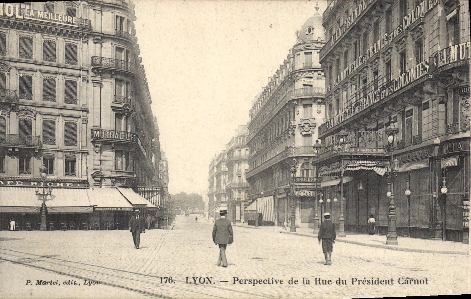 CPA Lyon Perspective de la Rue du President Carnot