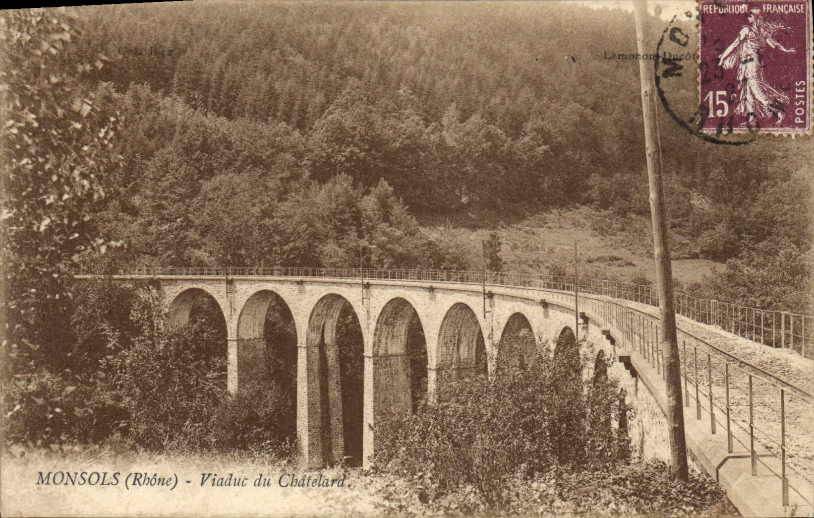 CPA Monsols Rhone Viaduc du Chatelard