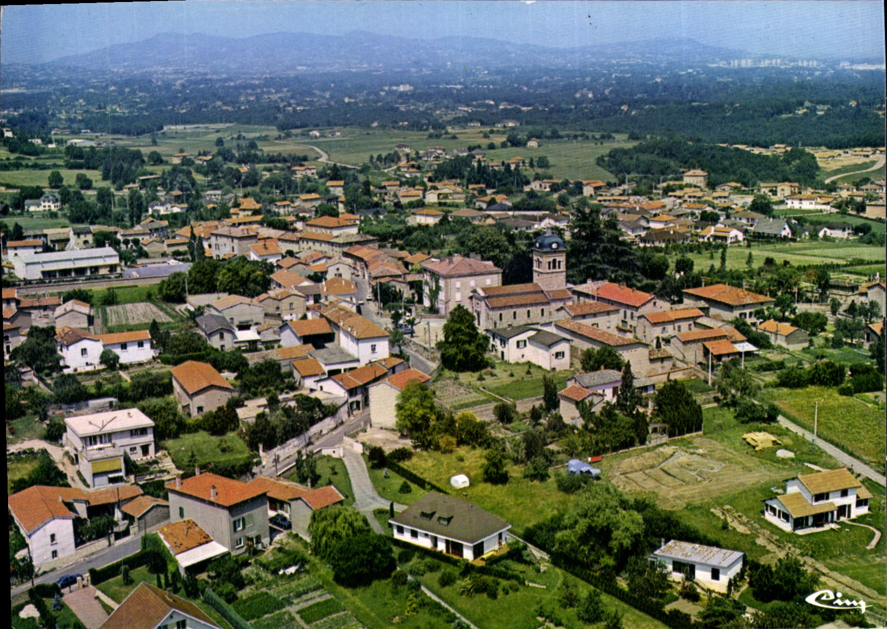 CPSM St Genis Les Ollieres Rhone Vue generale aerienne 
