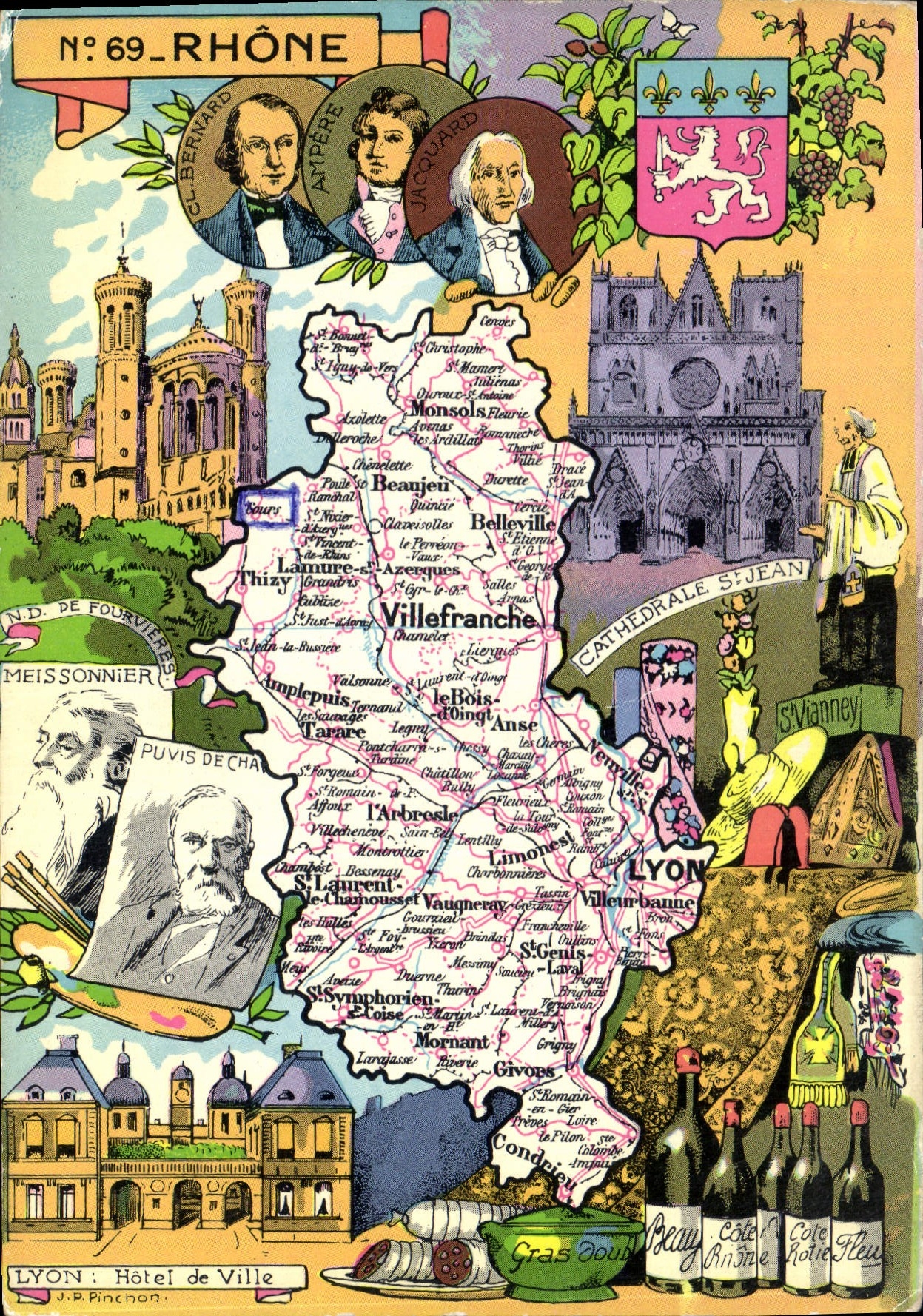 CPSM Rhone Lyon Hotel de Ville 