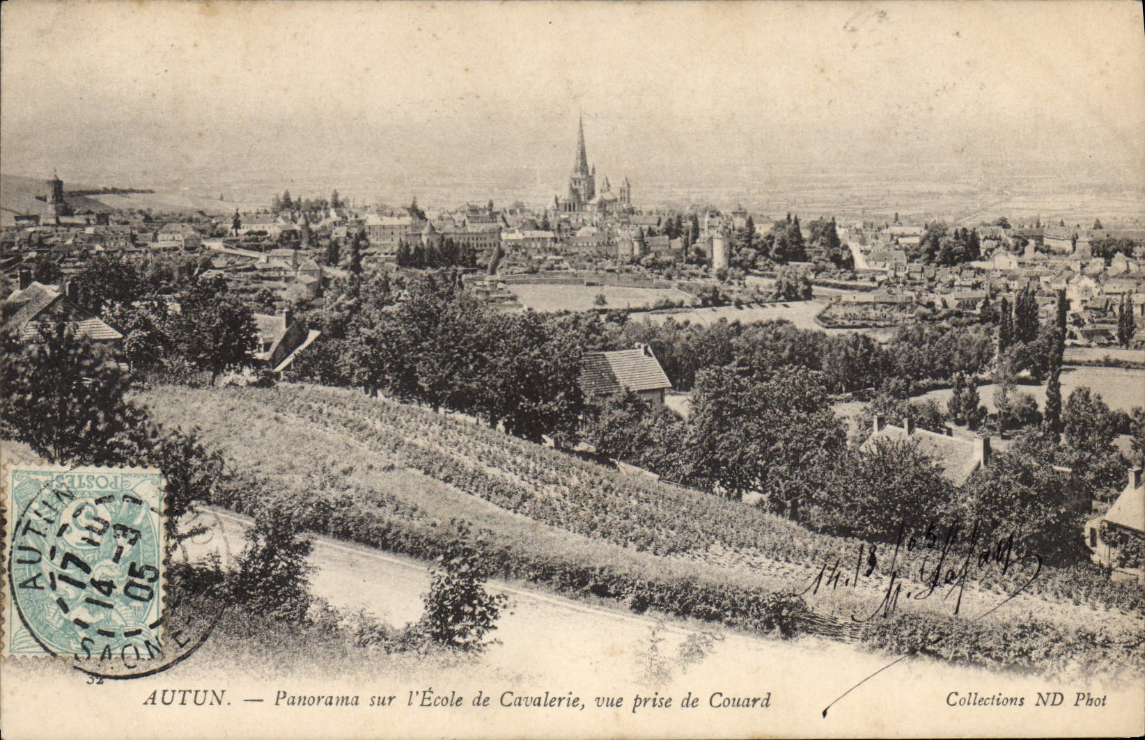 CPA Autun Panorama sur l'Ecole de Cavalerie vue prise de Couard 