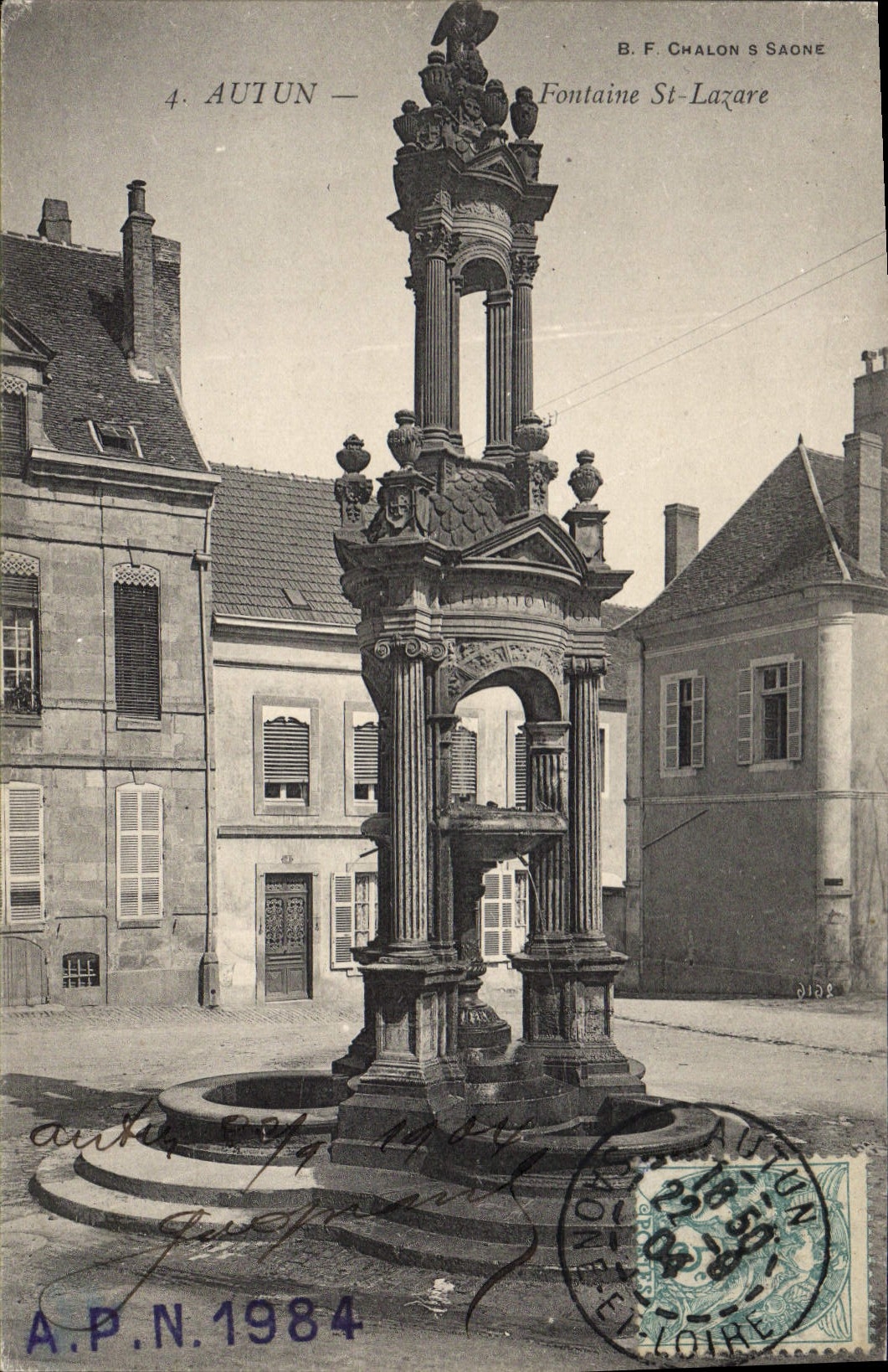 CPA Autun Fontaine St Lazare 