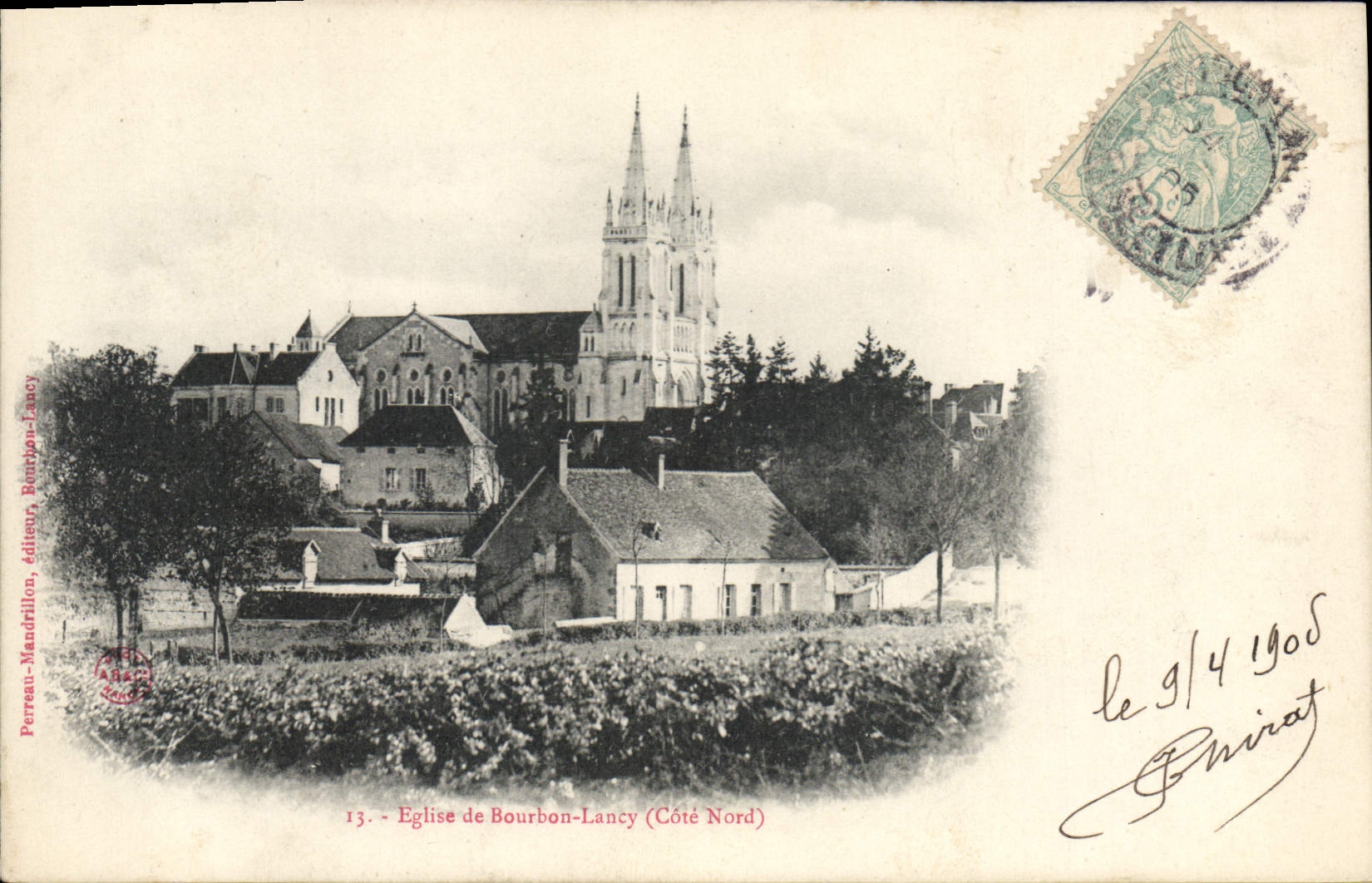 CPA Eglise de Bourbon Lancy Cote Nord 