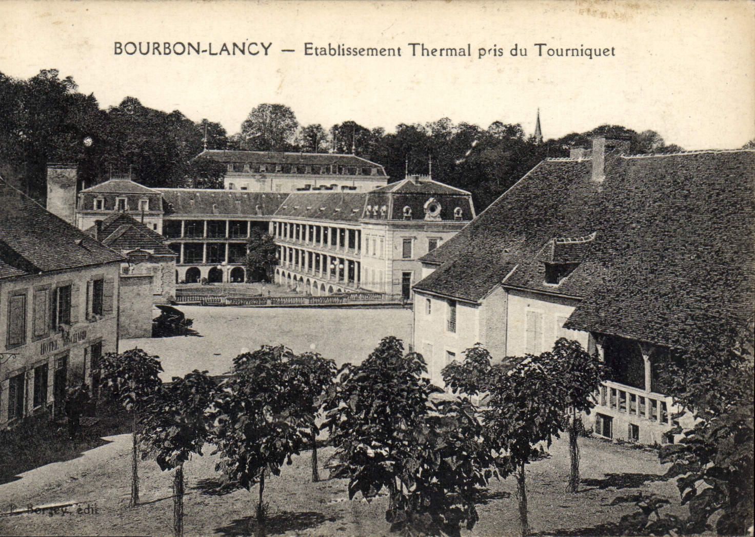 CPA Bourbon Lancy Etablissement Thermal pris du Tourniquet 