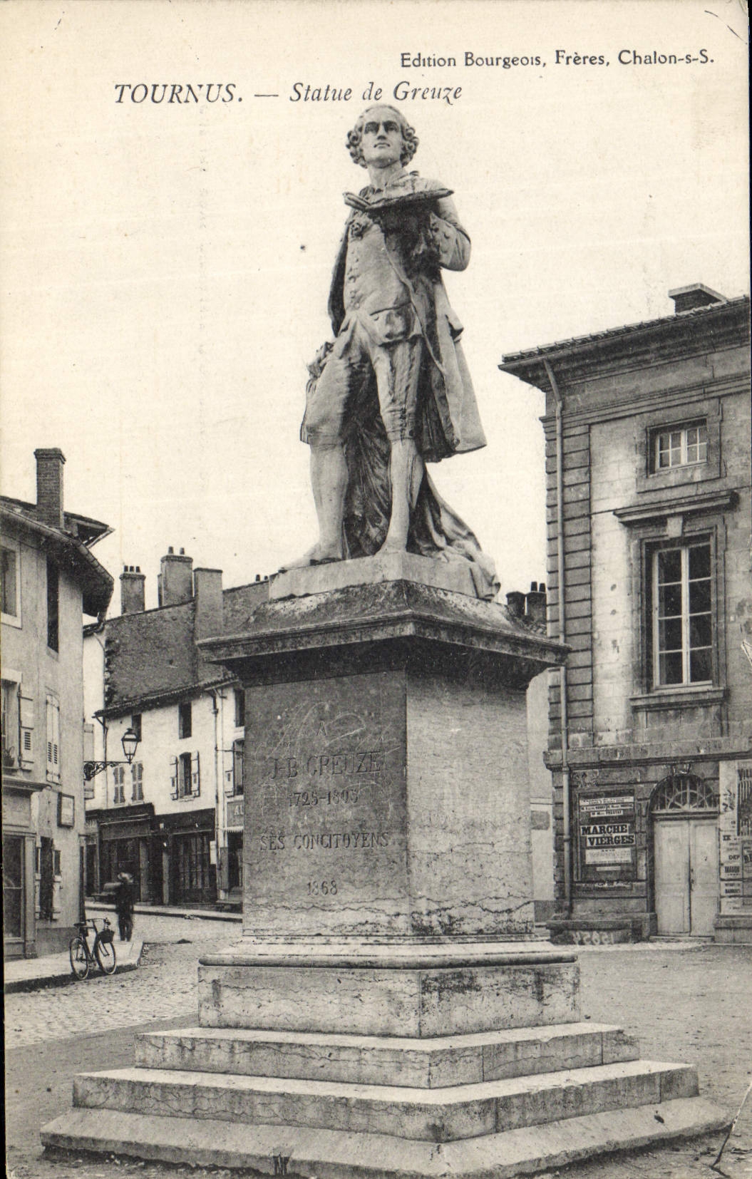 CPA Tournus Statue de Greuze 