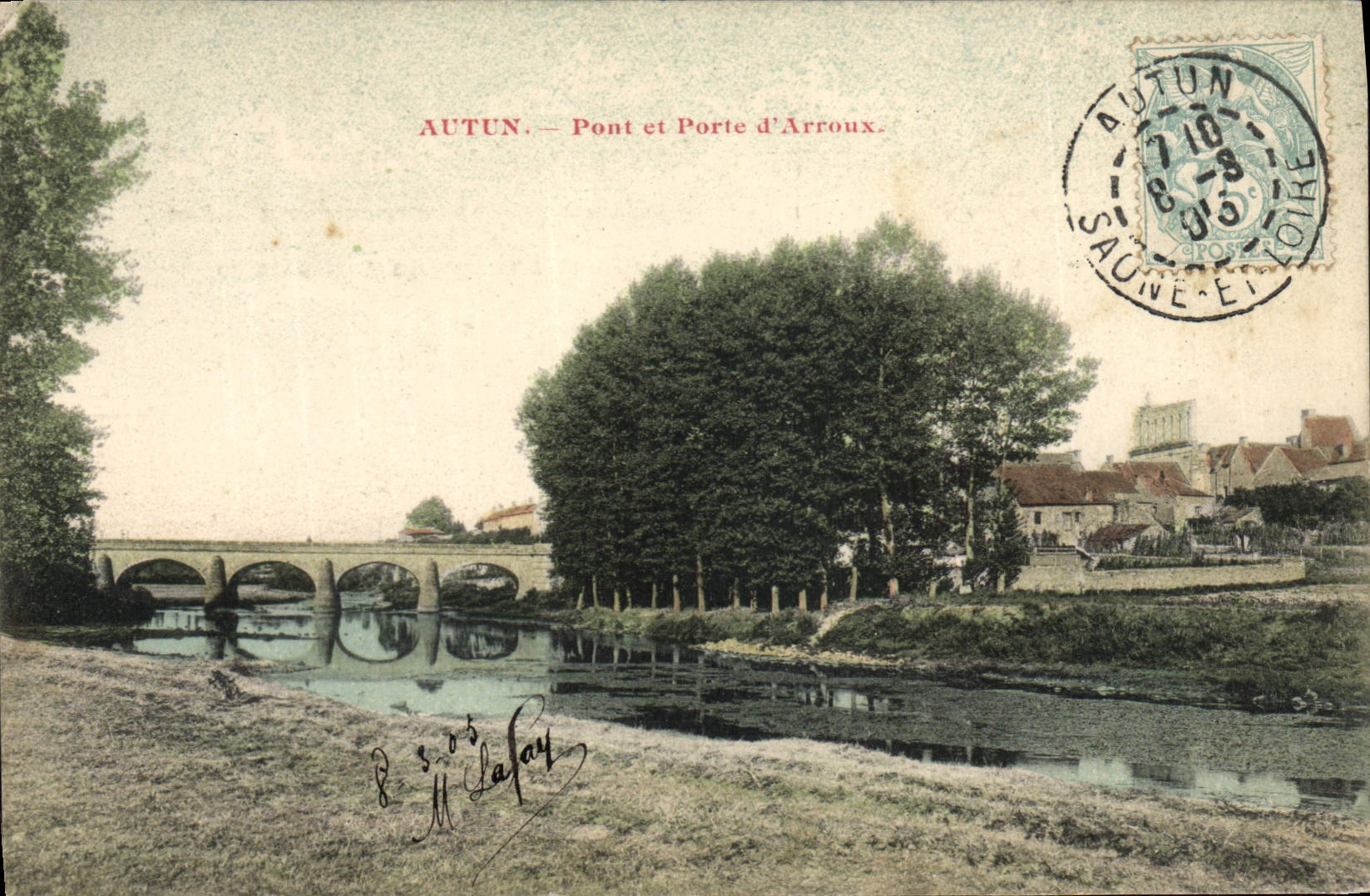 CPA Autun Pont et Porle d'Arroux 