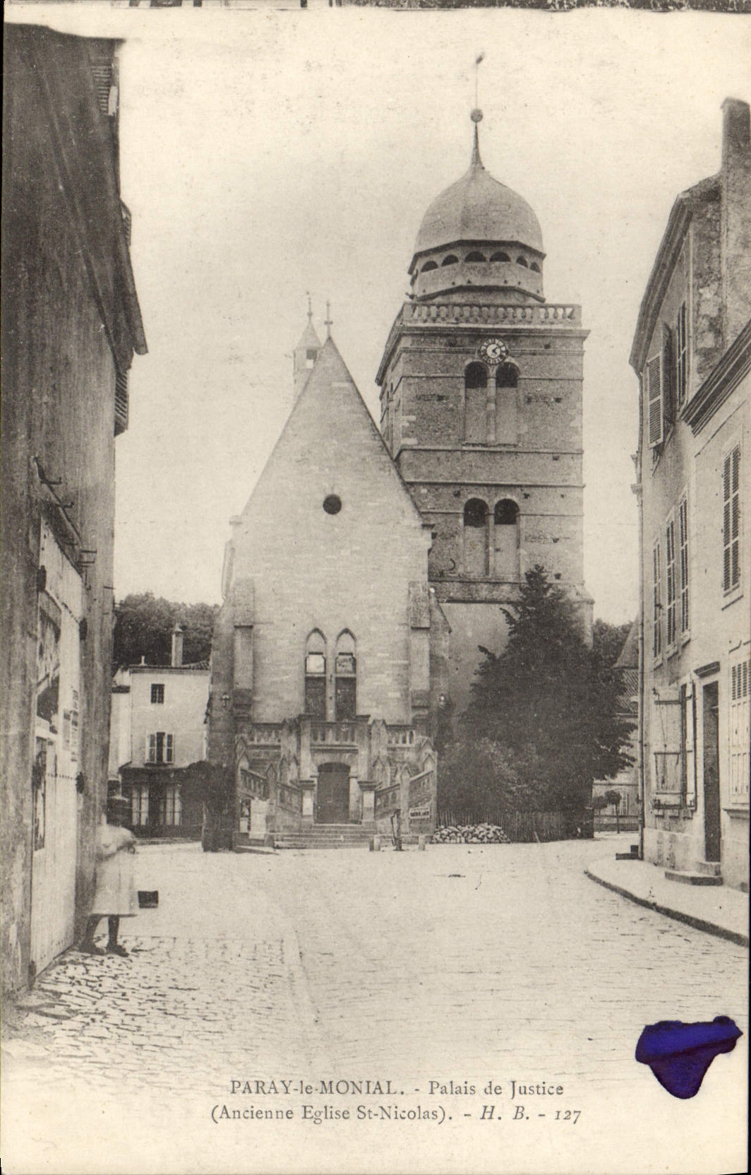CPA Paray le Monial Palais de Justice Ancienne Eglise St Nicolas