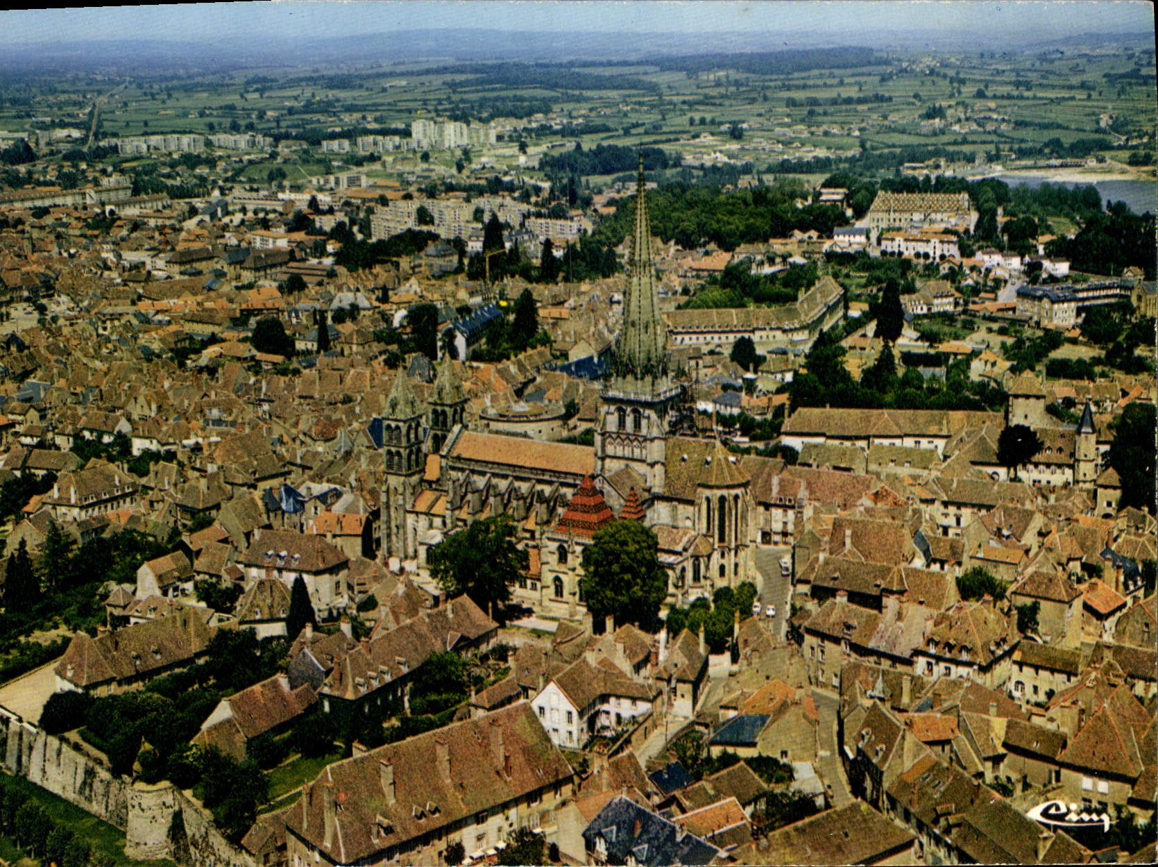 CPSM Autun Vue generale aerienne 