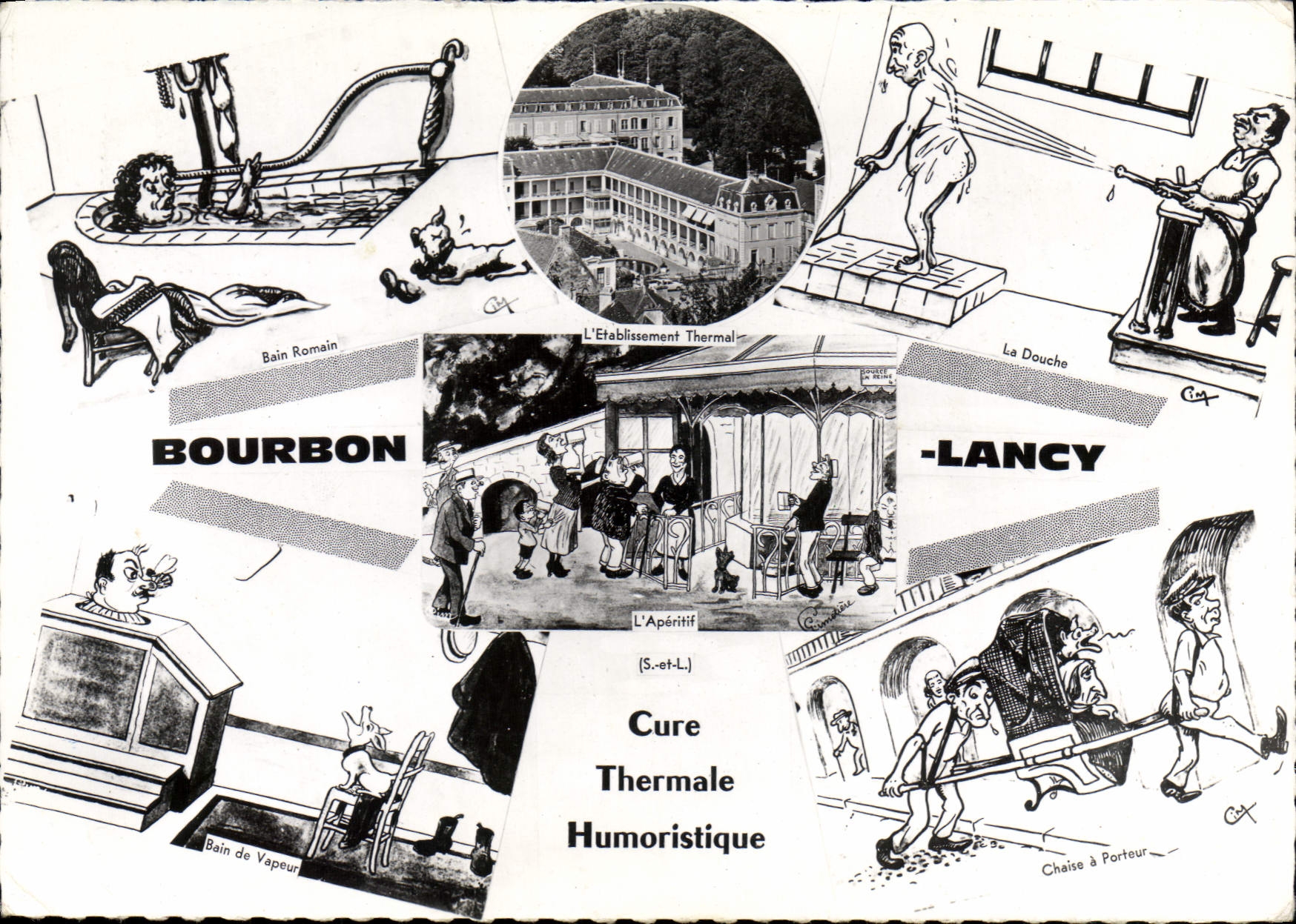 CPSM Bourbon Lancy Cure Thermale Humoristique 