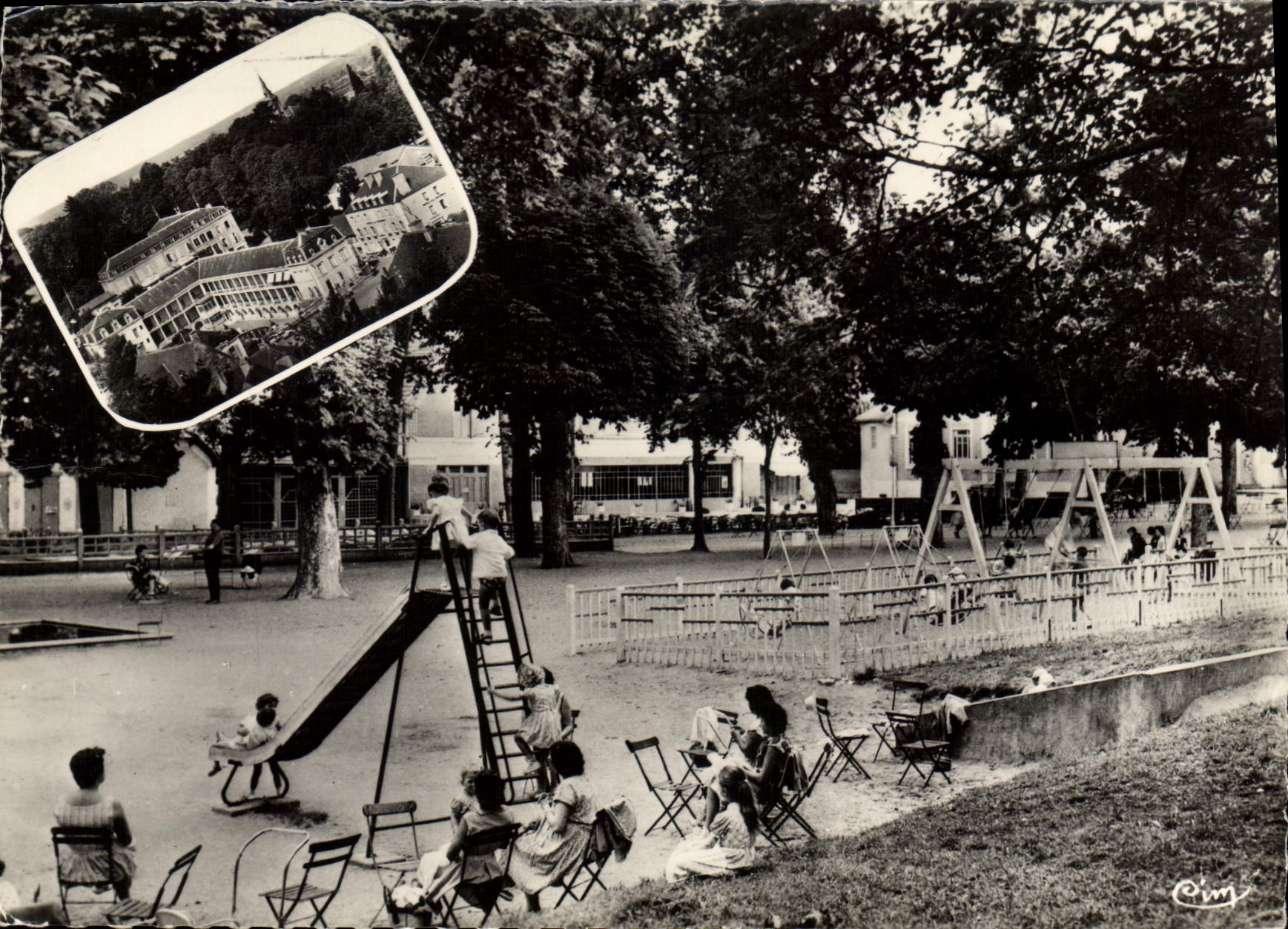 CPSM Bourbon Lancy Thermal Parc de l'Etablissement 