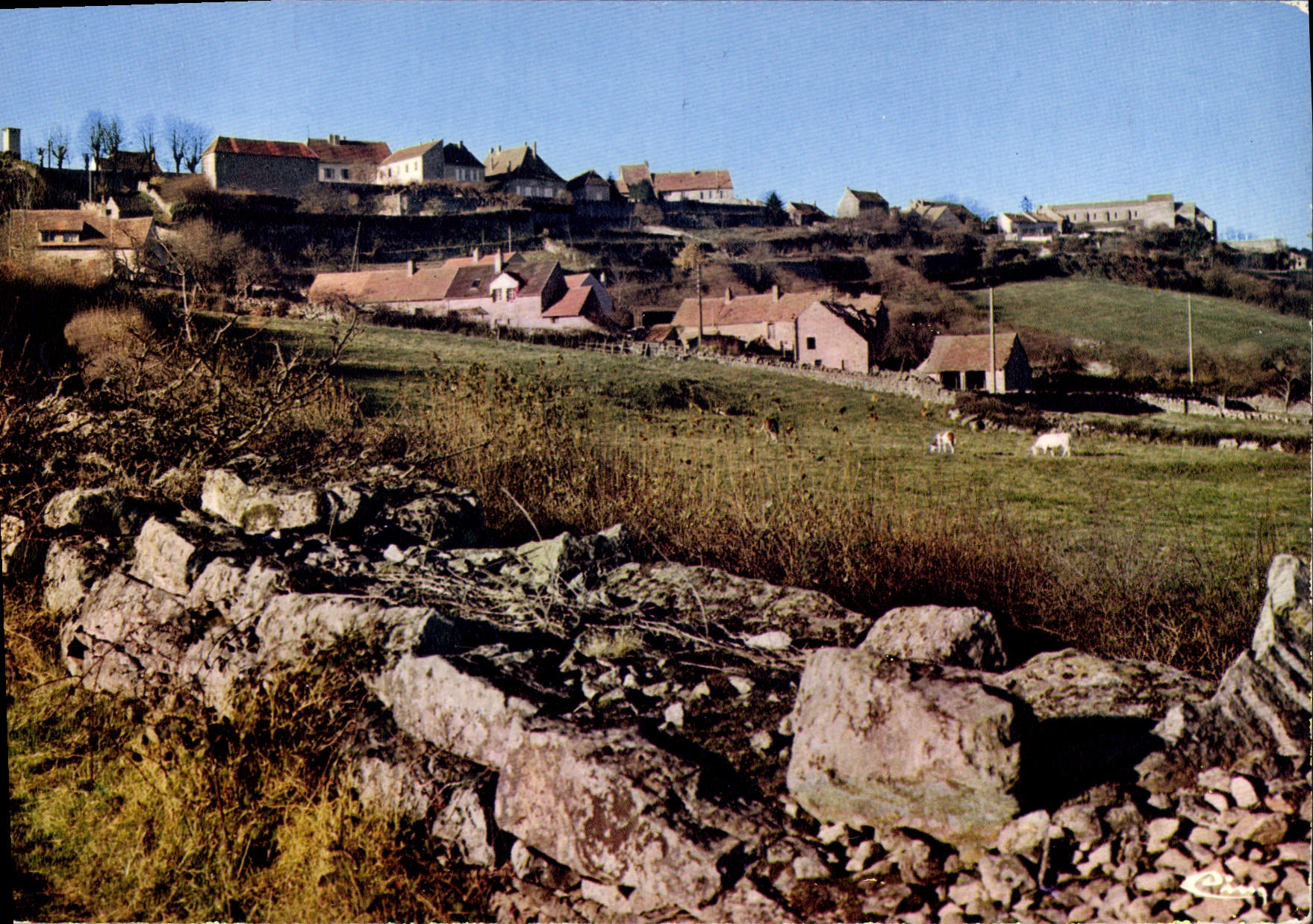 CPSM Mont St Vincent S et L Vue generale Les Remparts 
