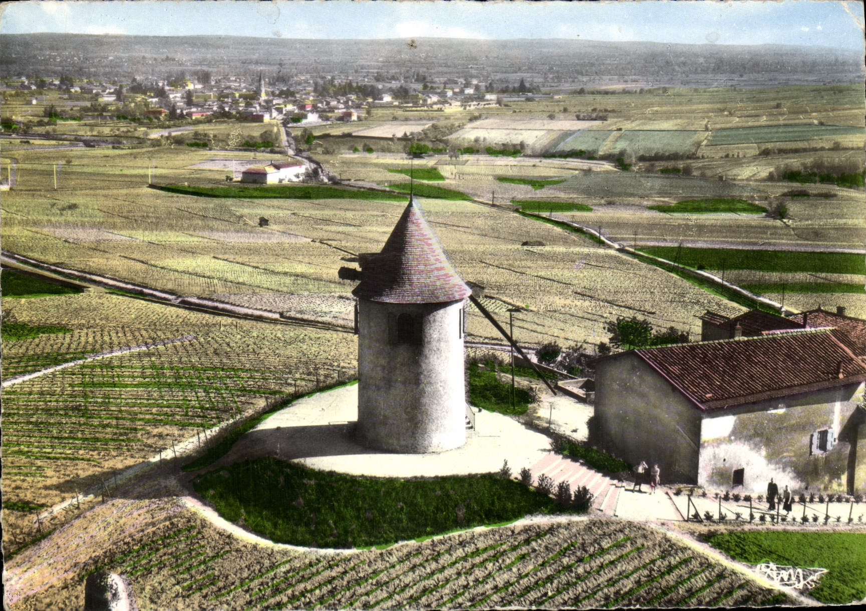 CPSM Romaneche Thorins Moulin a Vent Vue générale