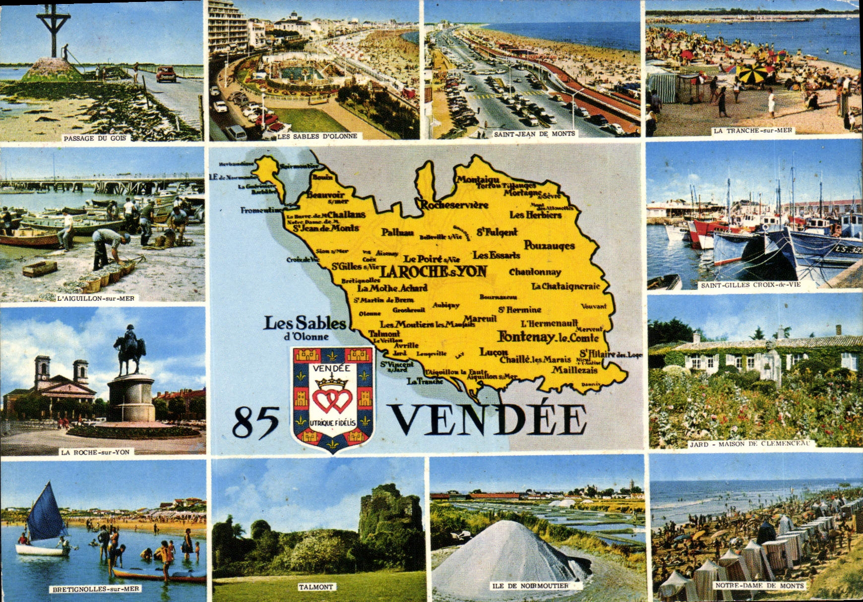 CPSM VENDEE Bretignolles-sur-Mer Talmont Saint-Gilles Croix de vie Aiguillon sur mer Roche sur Yon