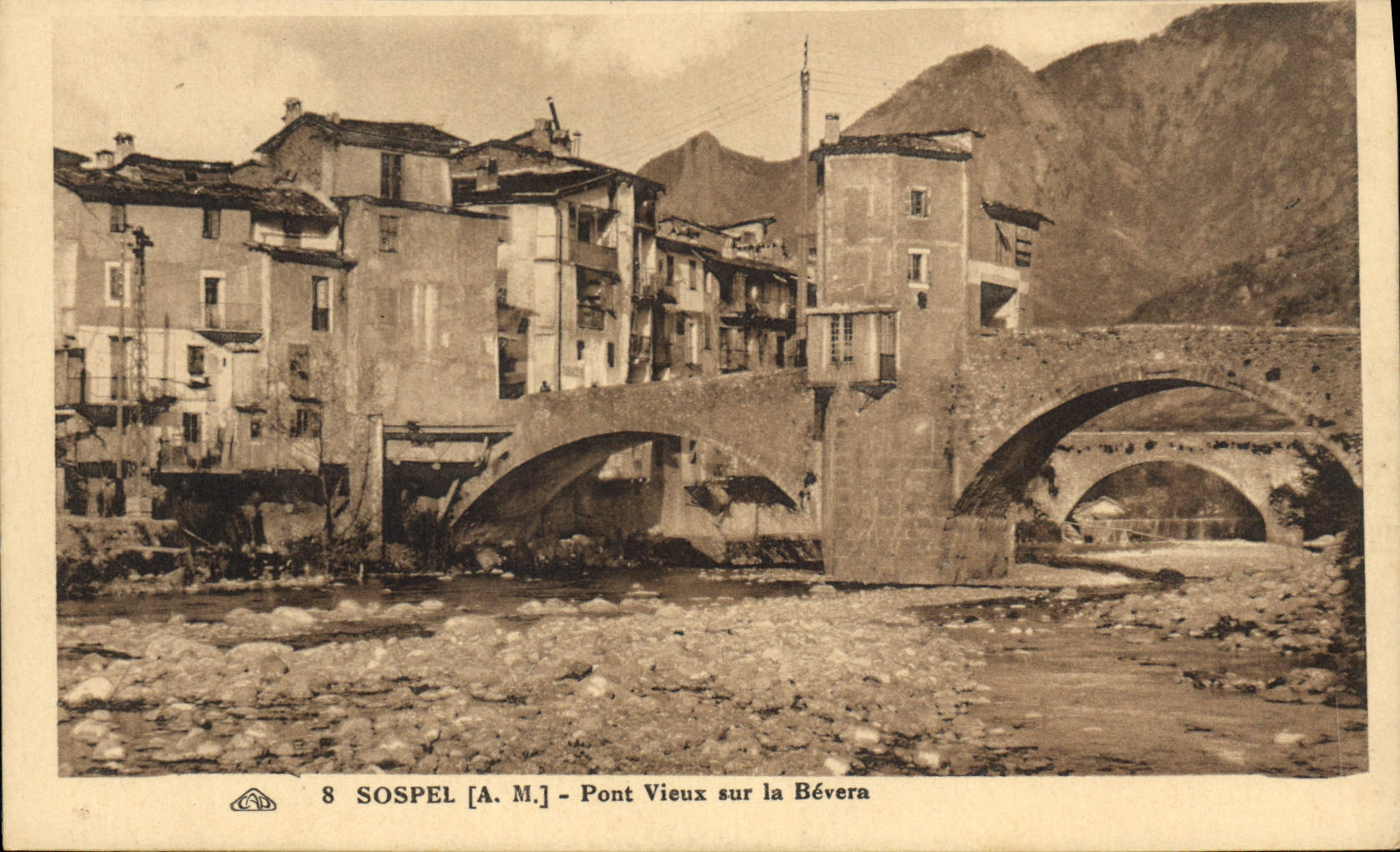 CPA SOSPEL Pont Vieux sur la Bevera 