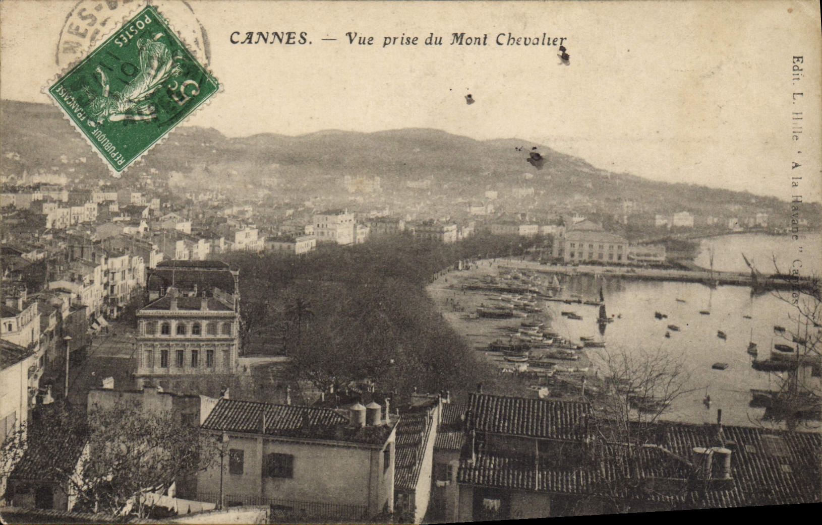 CPA CANNES vue prise du Mont Chevalier 