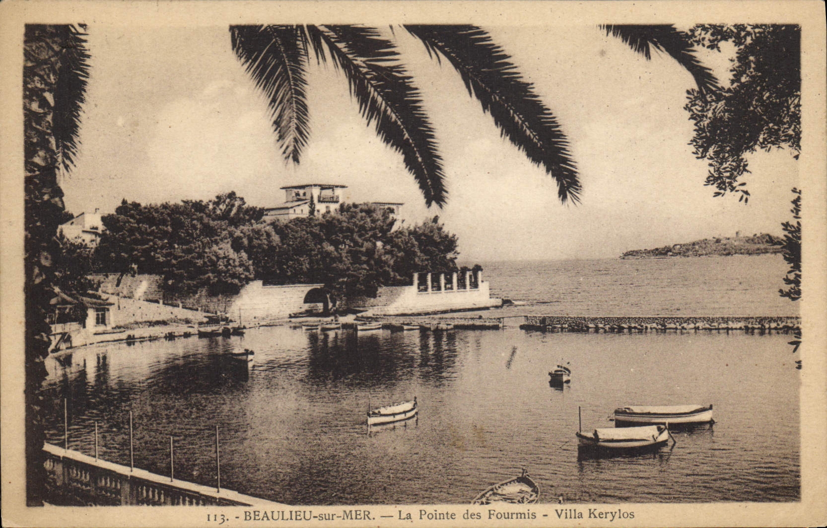CPA BEAULIEU sur MER la pointe des Fourmis Villa Kerylos