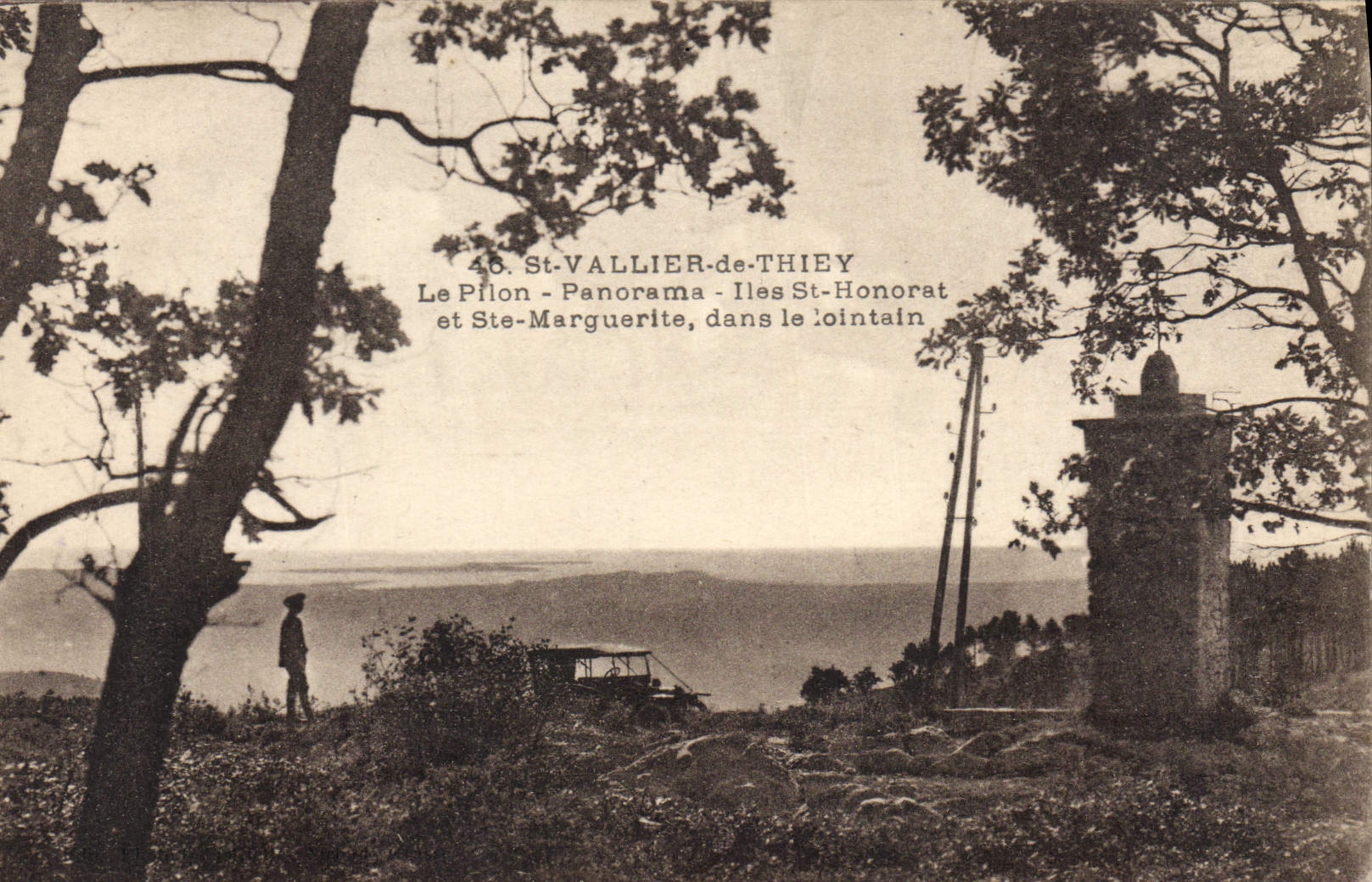 CPA ST VALLIER de THIEY Le Pilon panorama Iles St Honorat et Ste Marguerite dans le lointaln