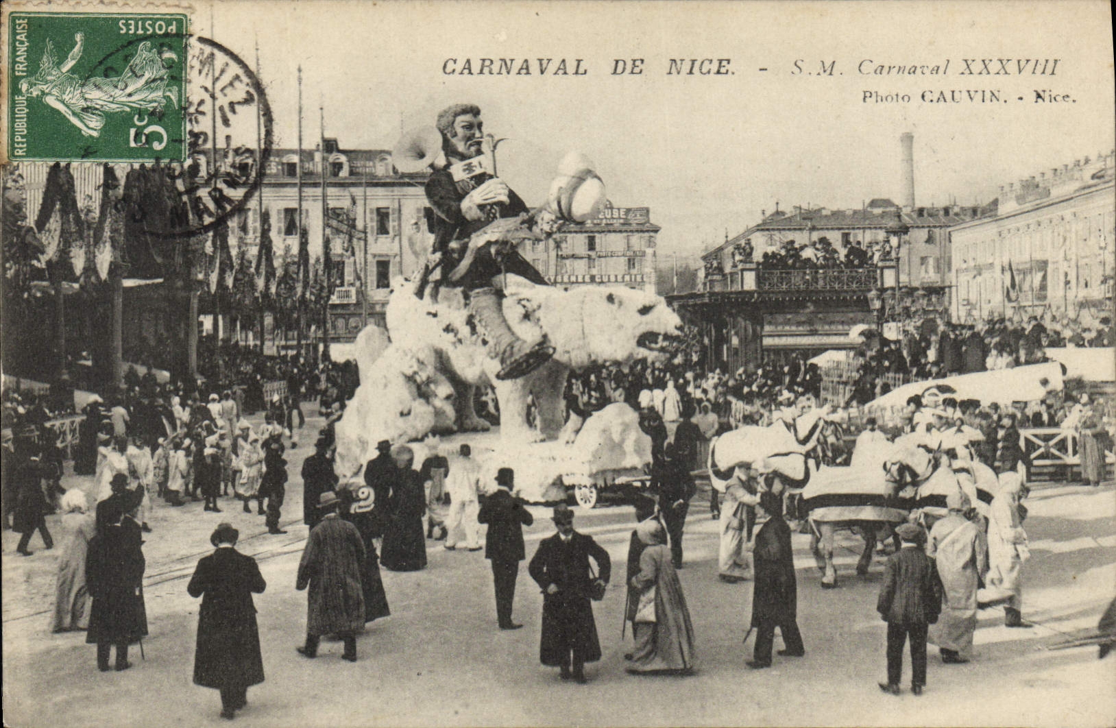 CPA CARNAVAL DE NICE XXXVIII ours polaire