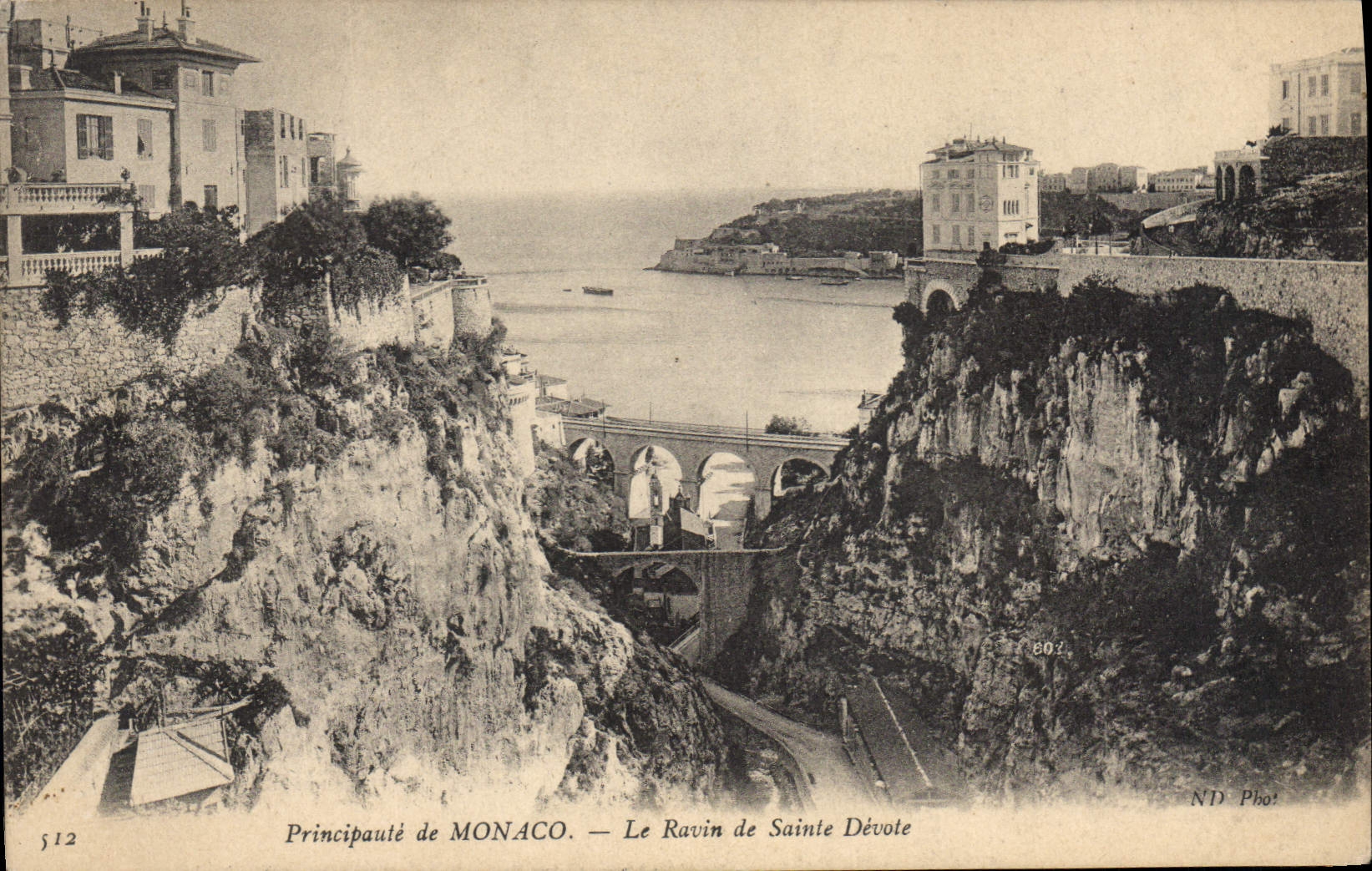 CPA Principaute de MONACO le ravin de Sainte Devote