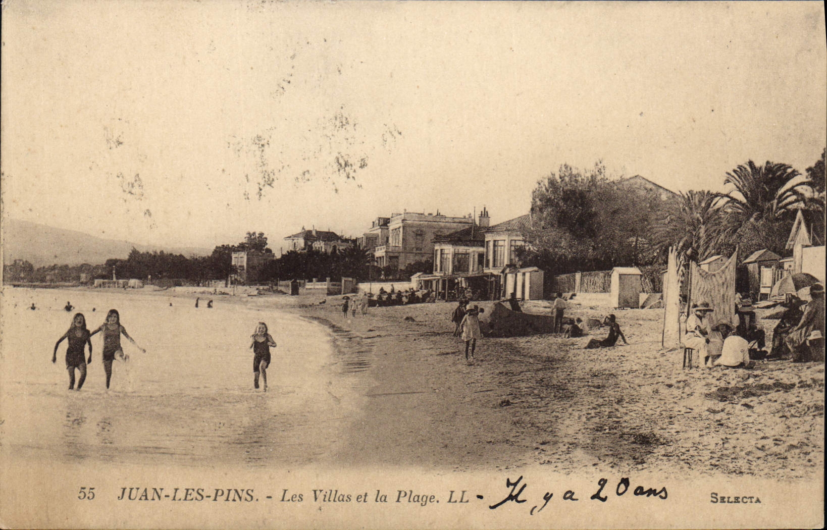 CPA JUAN LES PINS les villas et la plage 