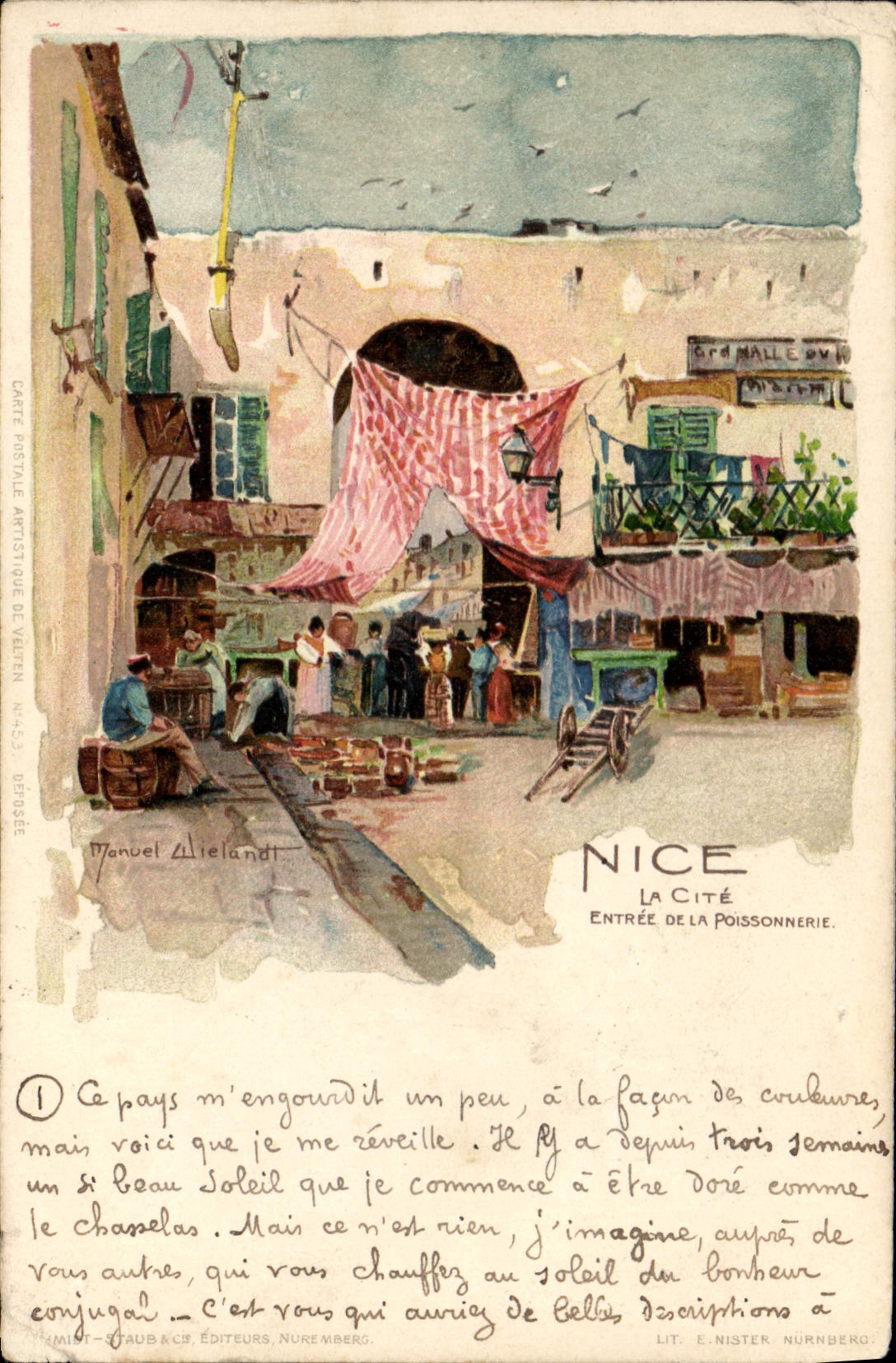 CPA NICE la cite entree de la poissonneaie