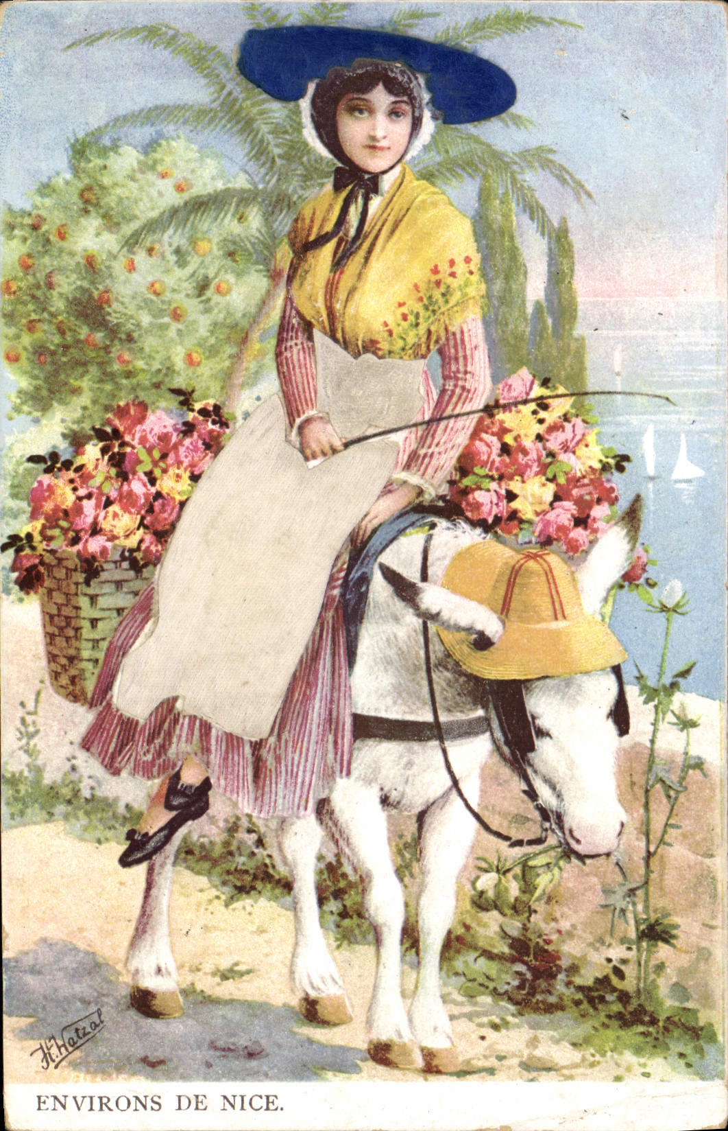 CPA Environs de Nice âne