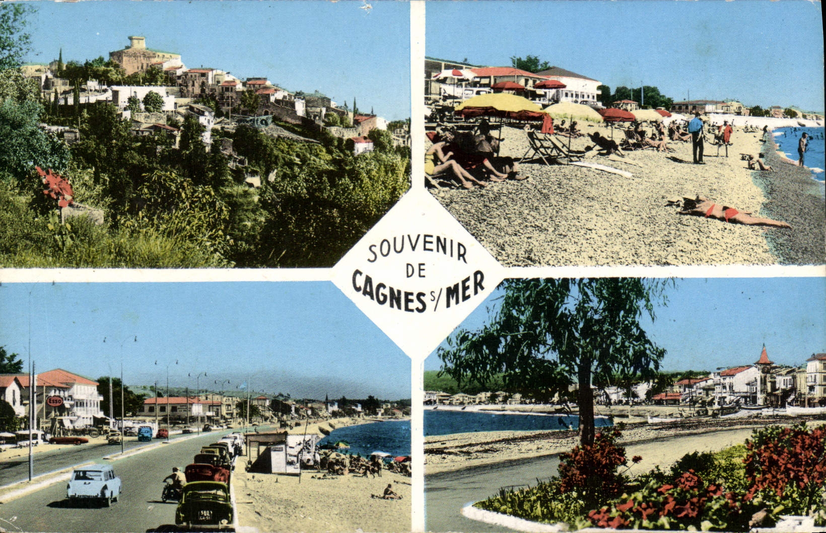 CPA Cote d'Azur Souvenir de Cagnes sur mer et le Cros 